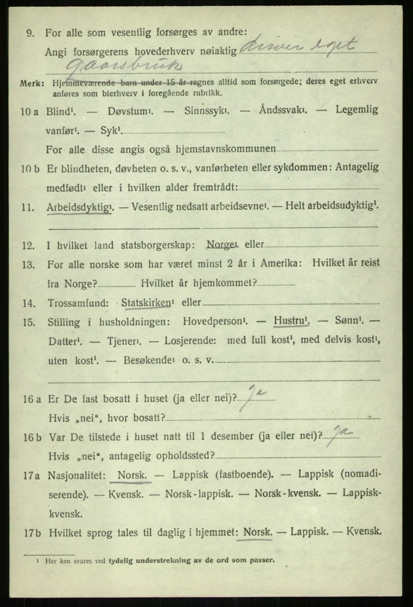 SATØ, 1920 census for Lenvik, 1920, p. 14105