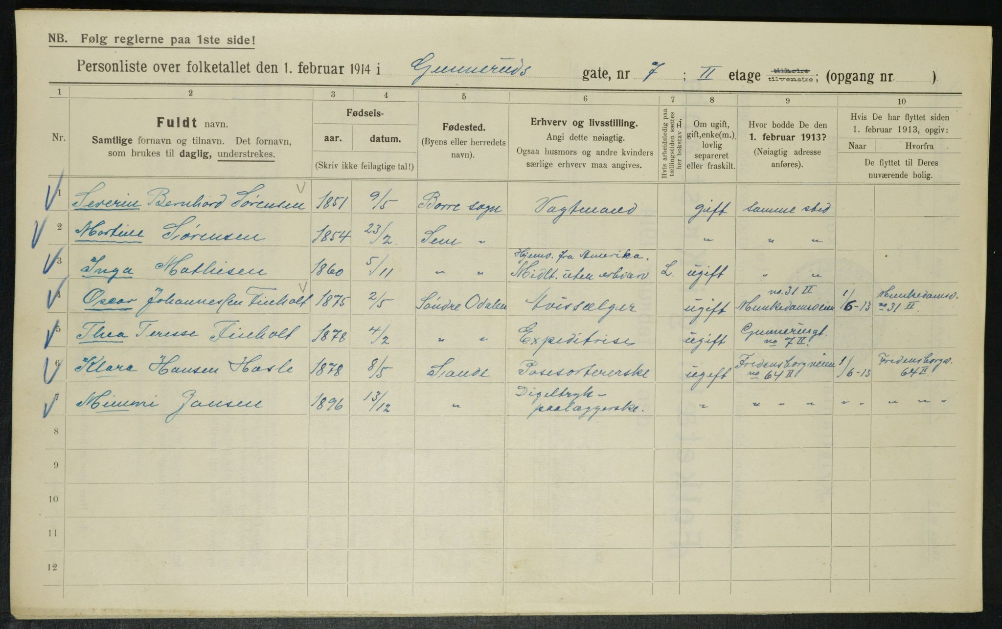 OBA, Municipal Census 1914 for Kristiania, 1914, p. 5230