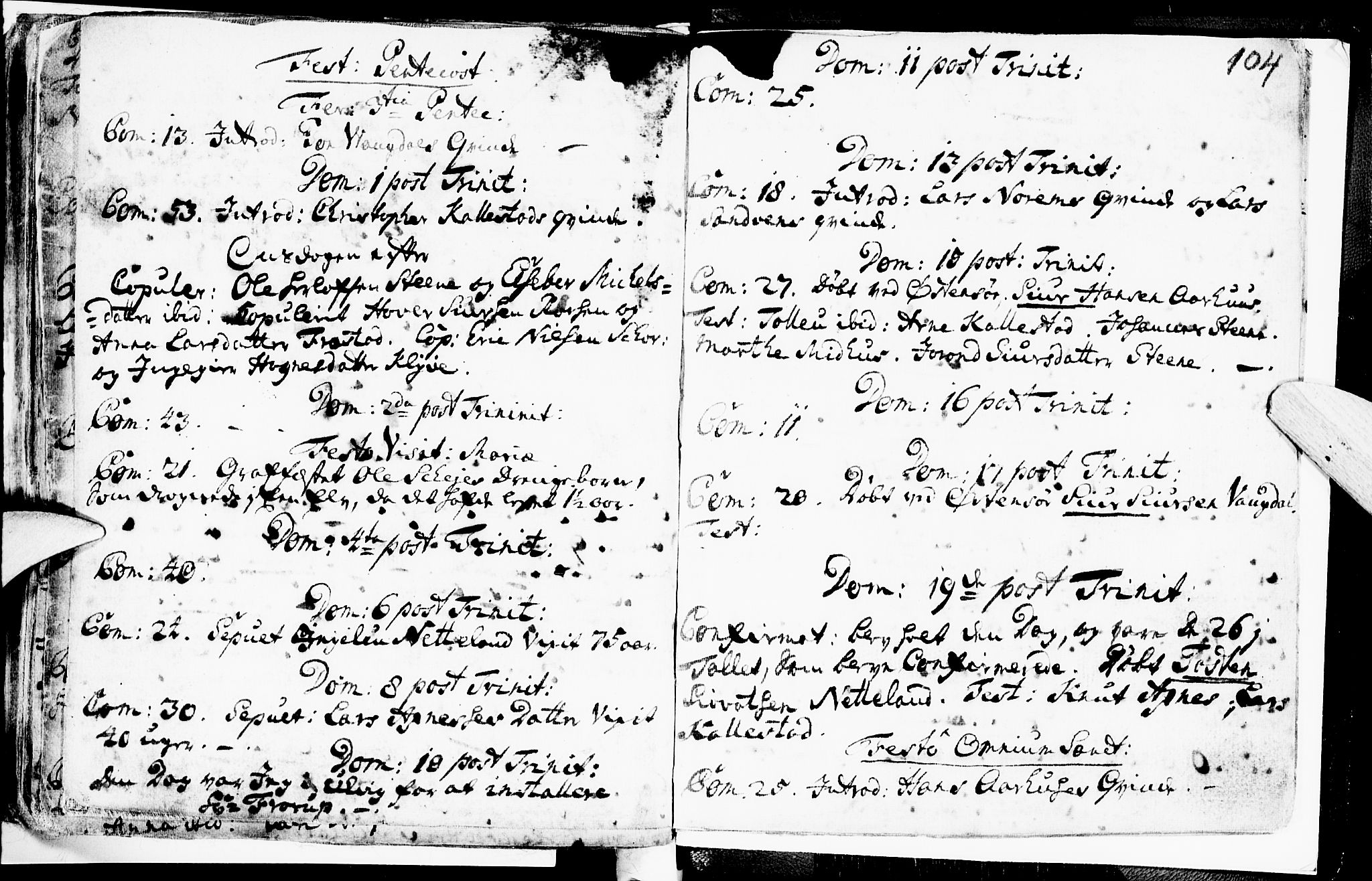 Kvam sokneprestembete, AV/SAB-A-76201/H/Haa: Parish register (official) no. A 2, 1696-1741, p. 104