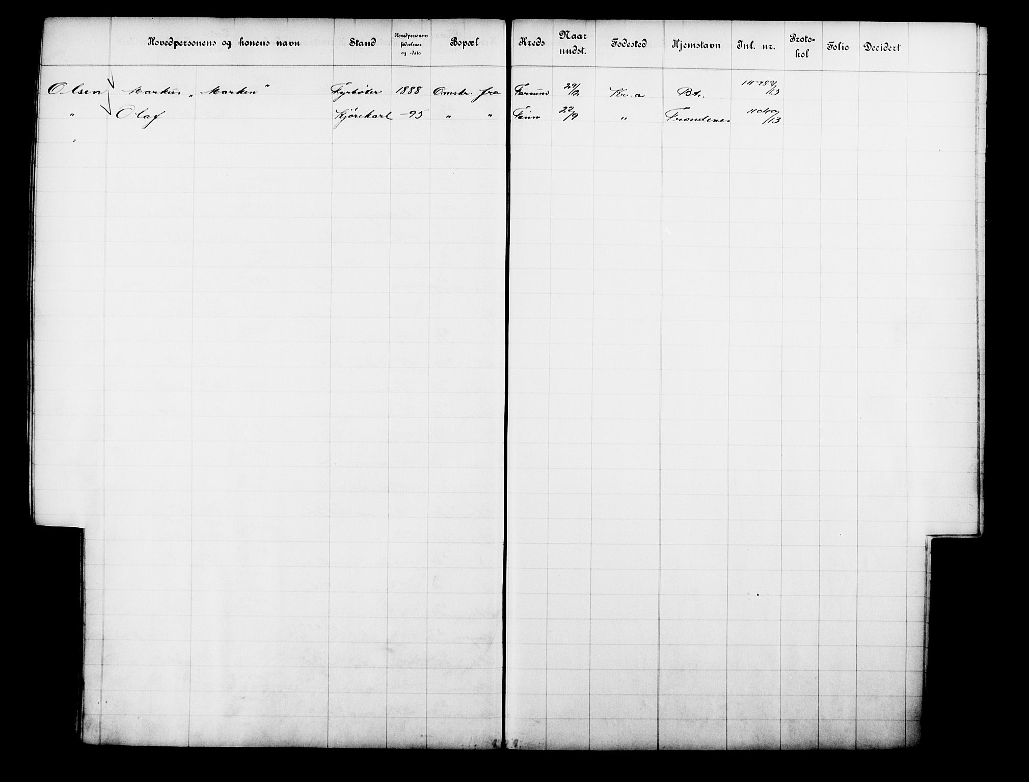 Fattigvesenet, OBA/A-20045/Fb/L0032: Hjemstavnsregister, 1913, p. 190