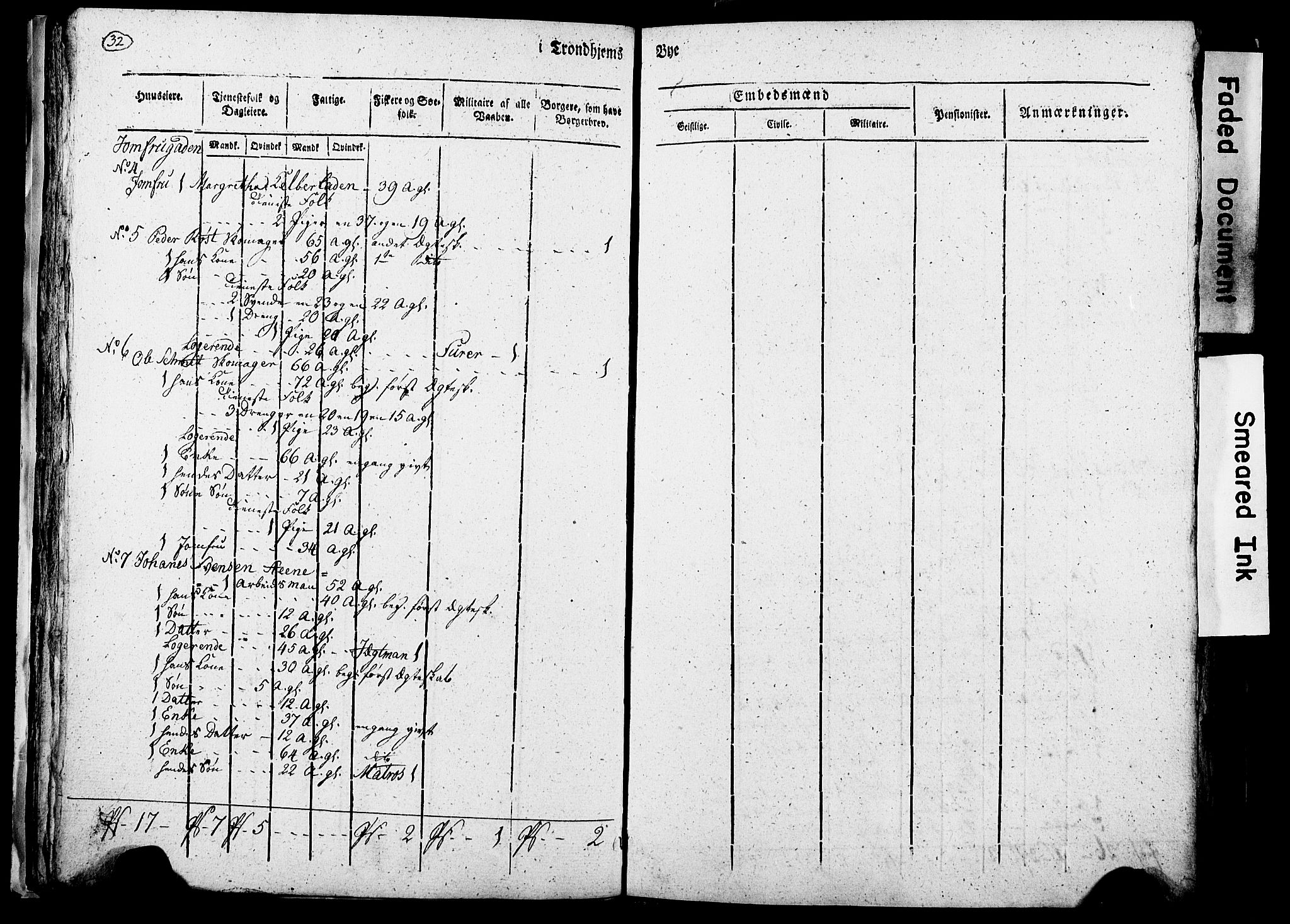 RA, Census 1815 for Trondheim, 1815, p. 233