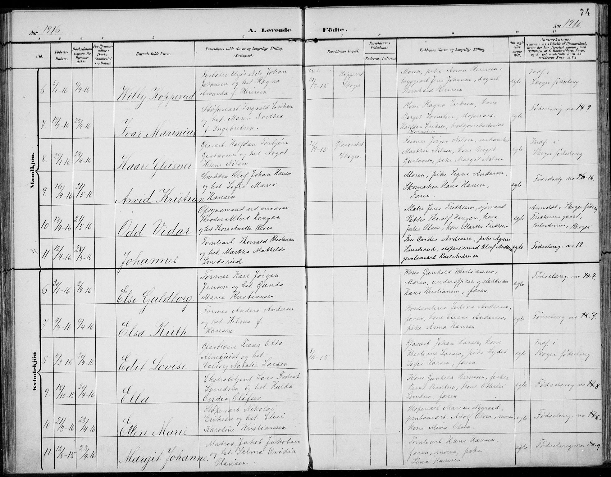 Strømsø kirkebøker, AV/SAKO-A-246/F/Fb/L0008: Parish register (official) no. II 8, 1902-1933, p. 74