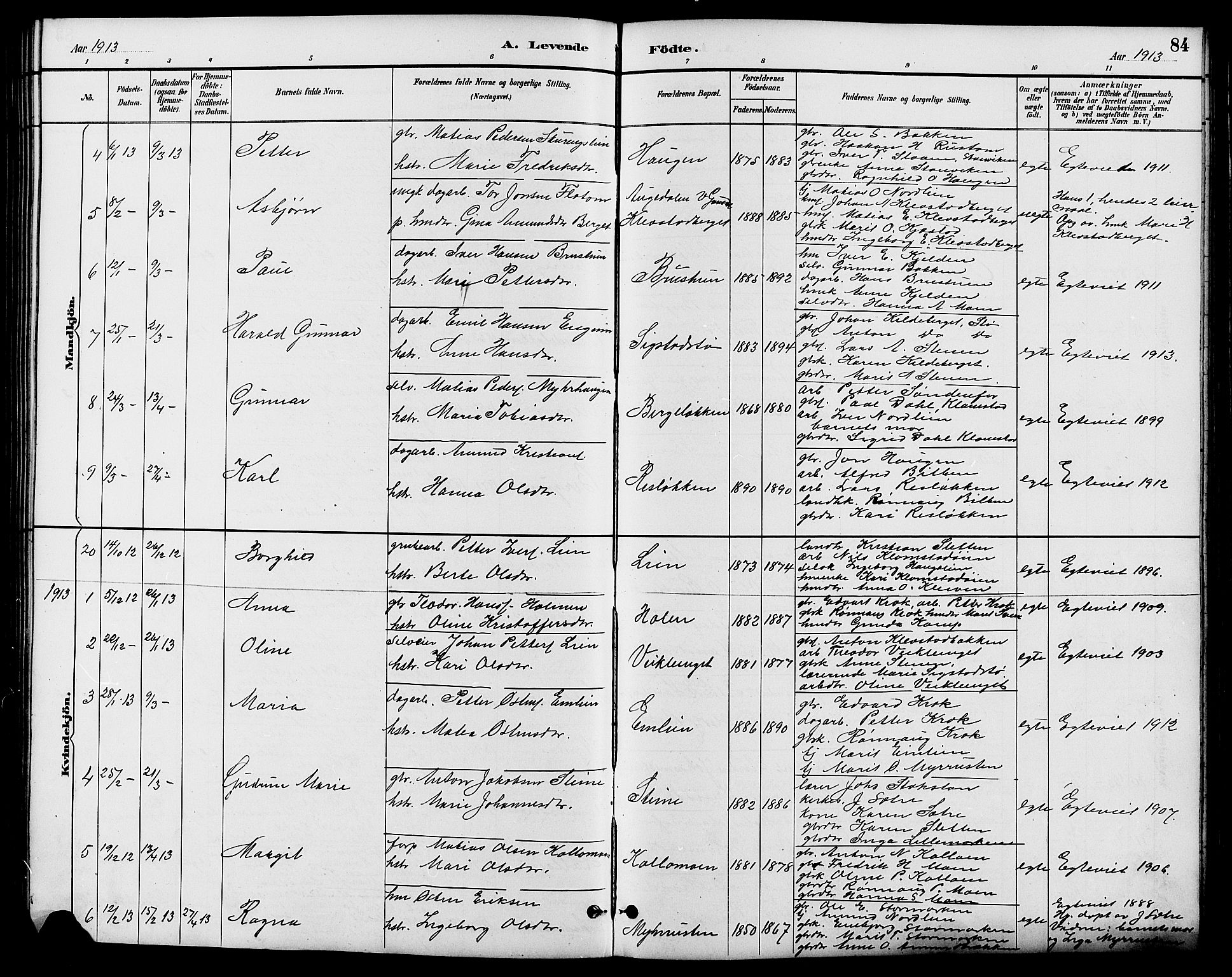 Nord-Fron prestekontor, SAH/PREST-080/H/Ha/Hab/L0006: Parish register (copy) no. 6, 1887-1914, p. 84
