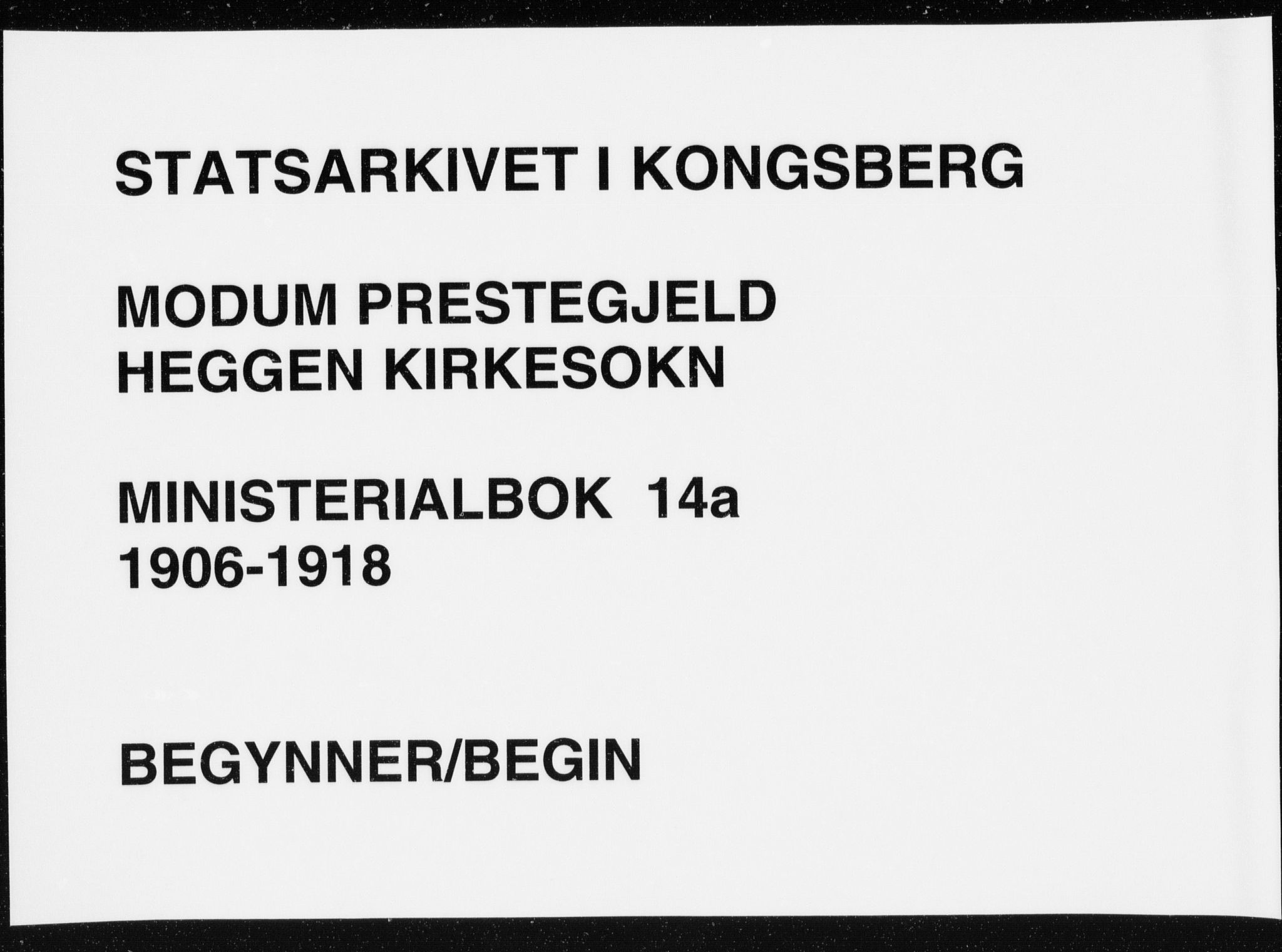 Modum kirkebøker, AV/SAKO-A-234/F/Fa/L0014a: Parish register (official) no. 14A, 1906-1918