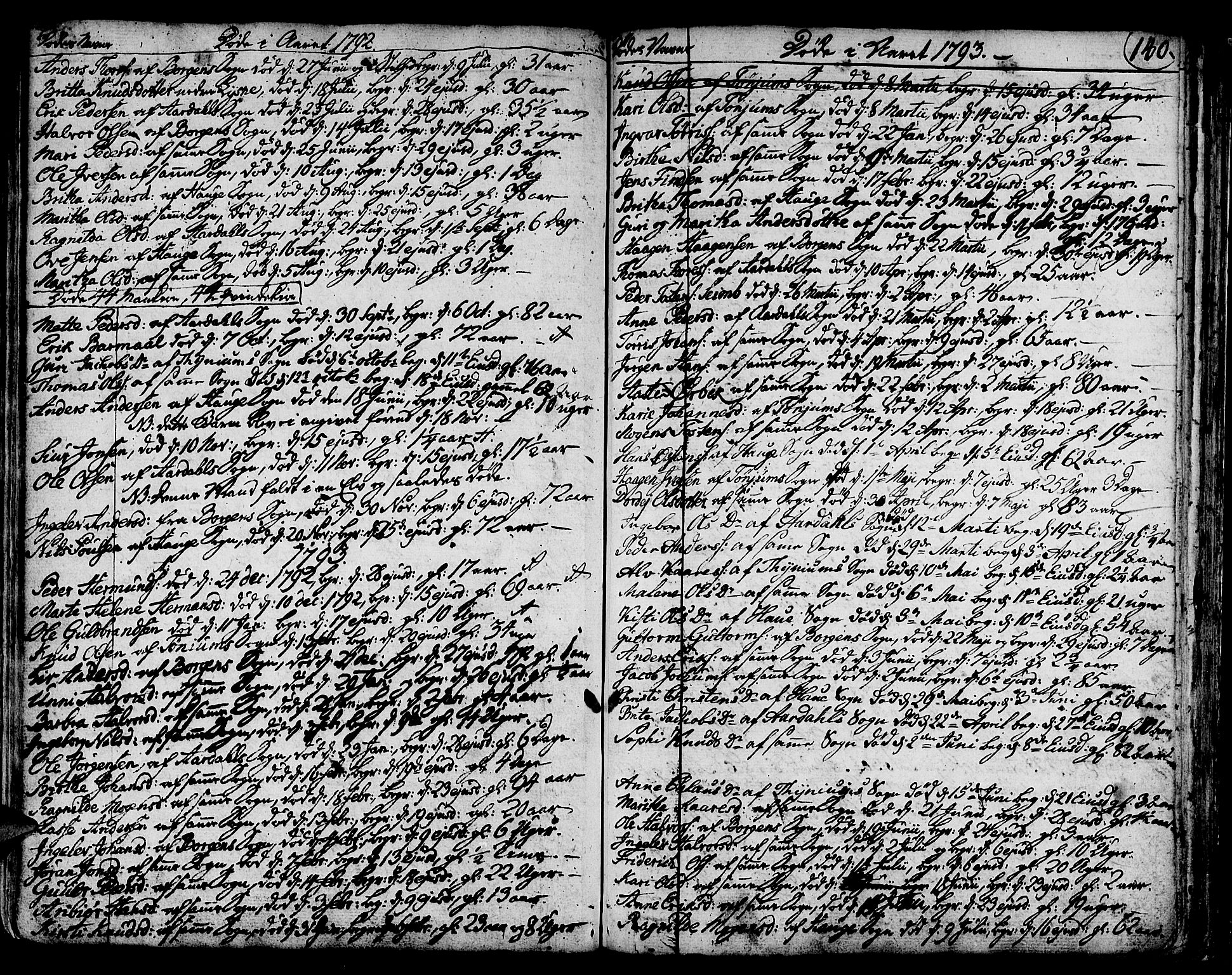 Lærdal sokneprestembete, SAB/A-81201: Parish register (official) no. A 3, 1783-1804, p. 140
