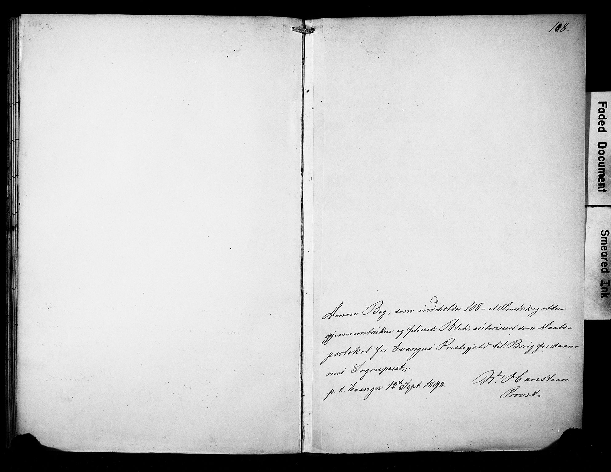 Evanger sokneprestembete, SAB/A-99924: Parish register (official) no. A 2, 1892-1899, p. 108