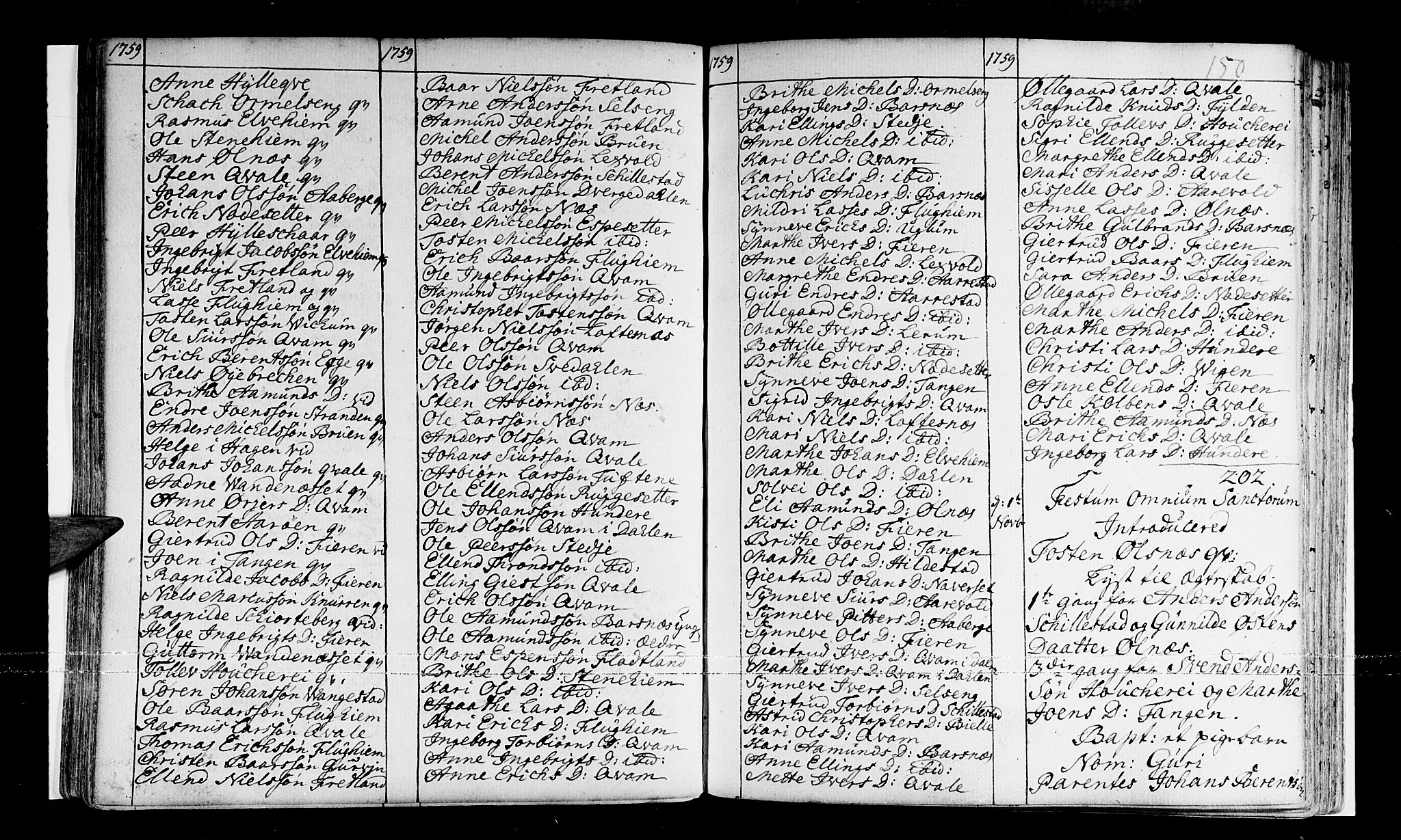 Sogndal sokneprestembete, AV/SAB-A-81301/H/Haa/Haaa/L0003: Parish register (official) no. A 3, 1747-1768, p. 150