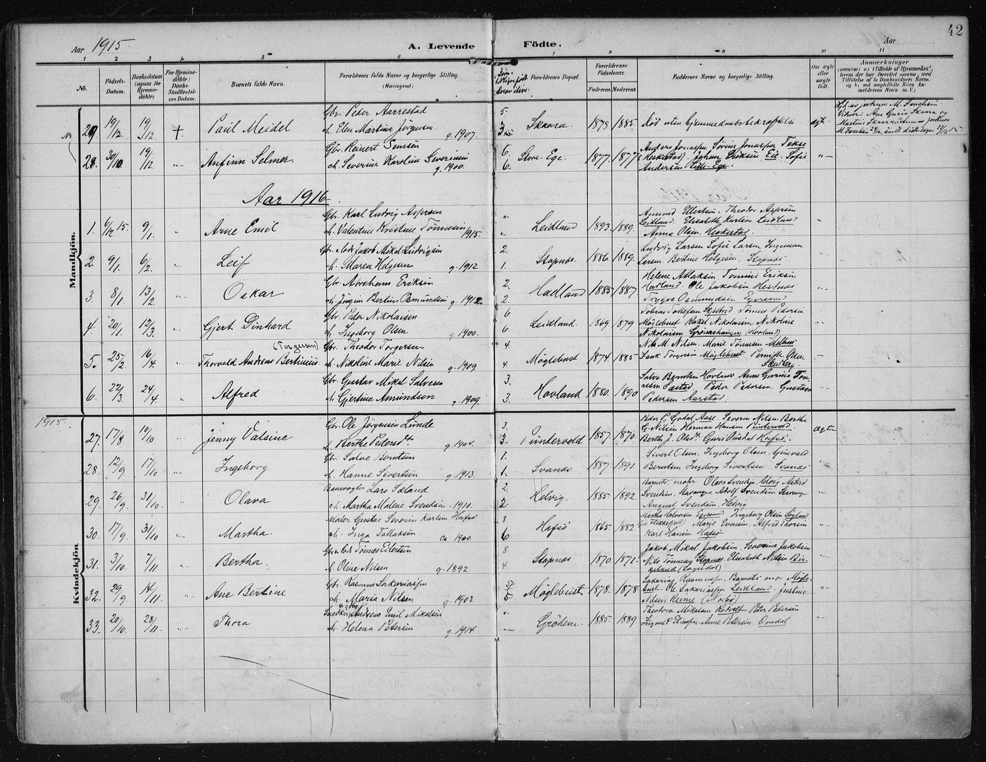 Eigersund sokneprestkontor, AV/SAST-A-101807/S08/L0021: Parish register (official) no. A 20, 1906-1928, p. 42