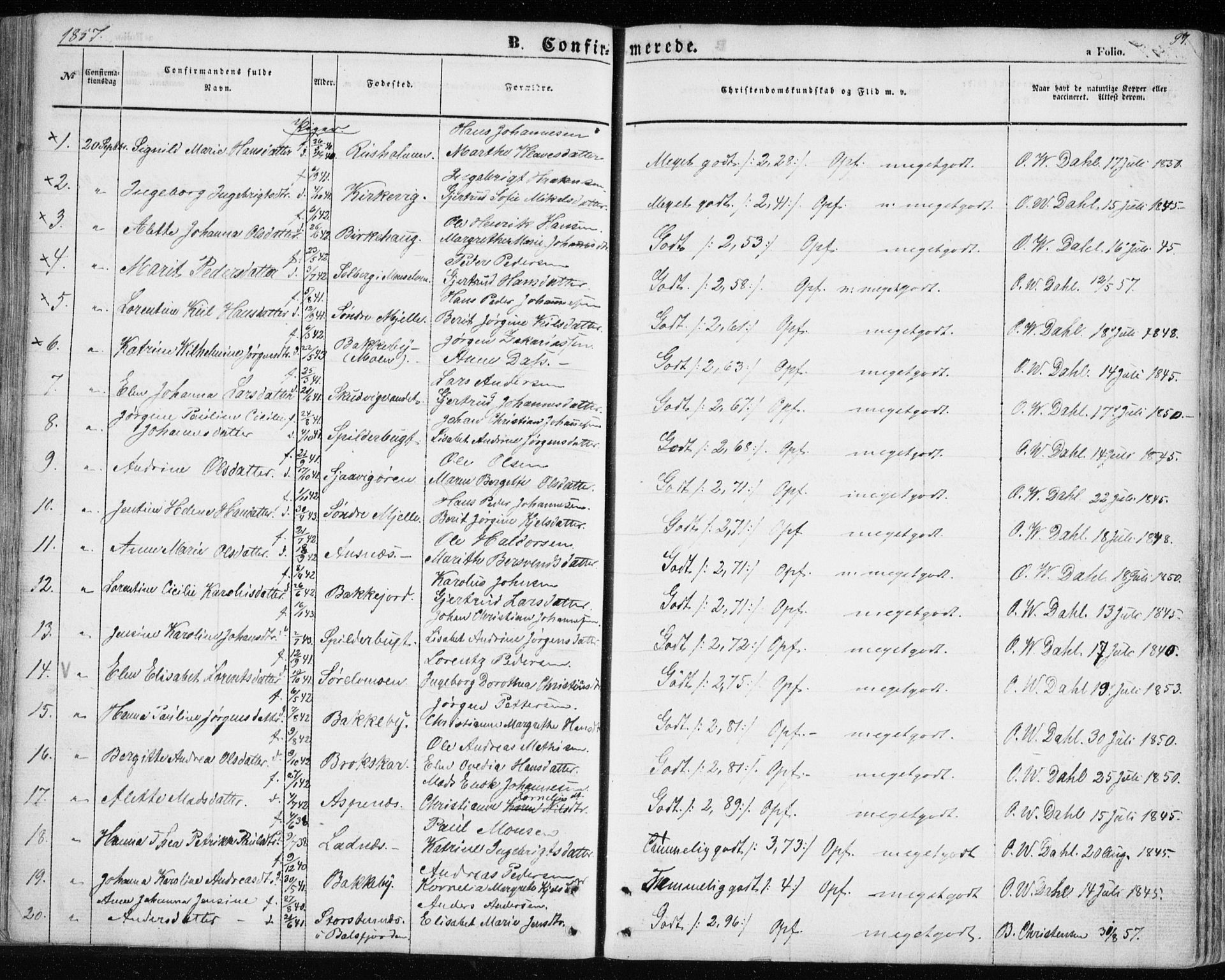 Balsfjord sokneprestembete, AV/SATØ-S-1303/G/Gaa/L0003kirke: Parish register (official) no. 3, 1856-1870, p. 97
