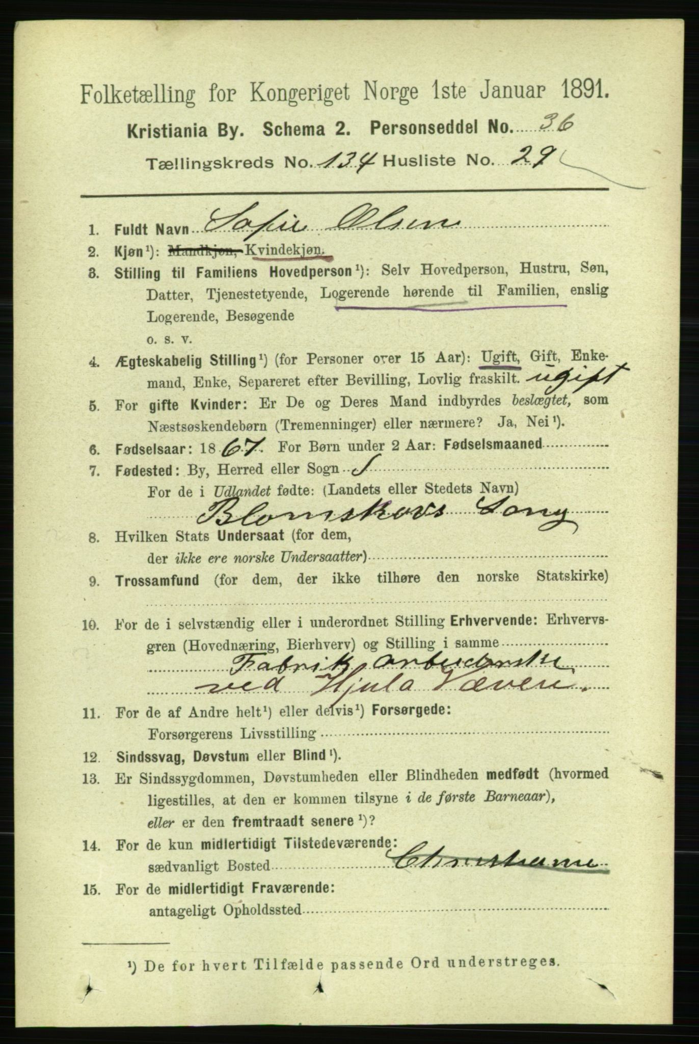 RA, 1891 census for 0301 Kristiania, 1891, p. 74089