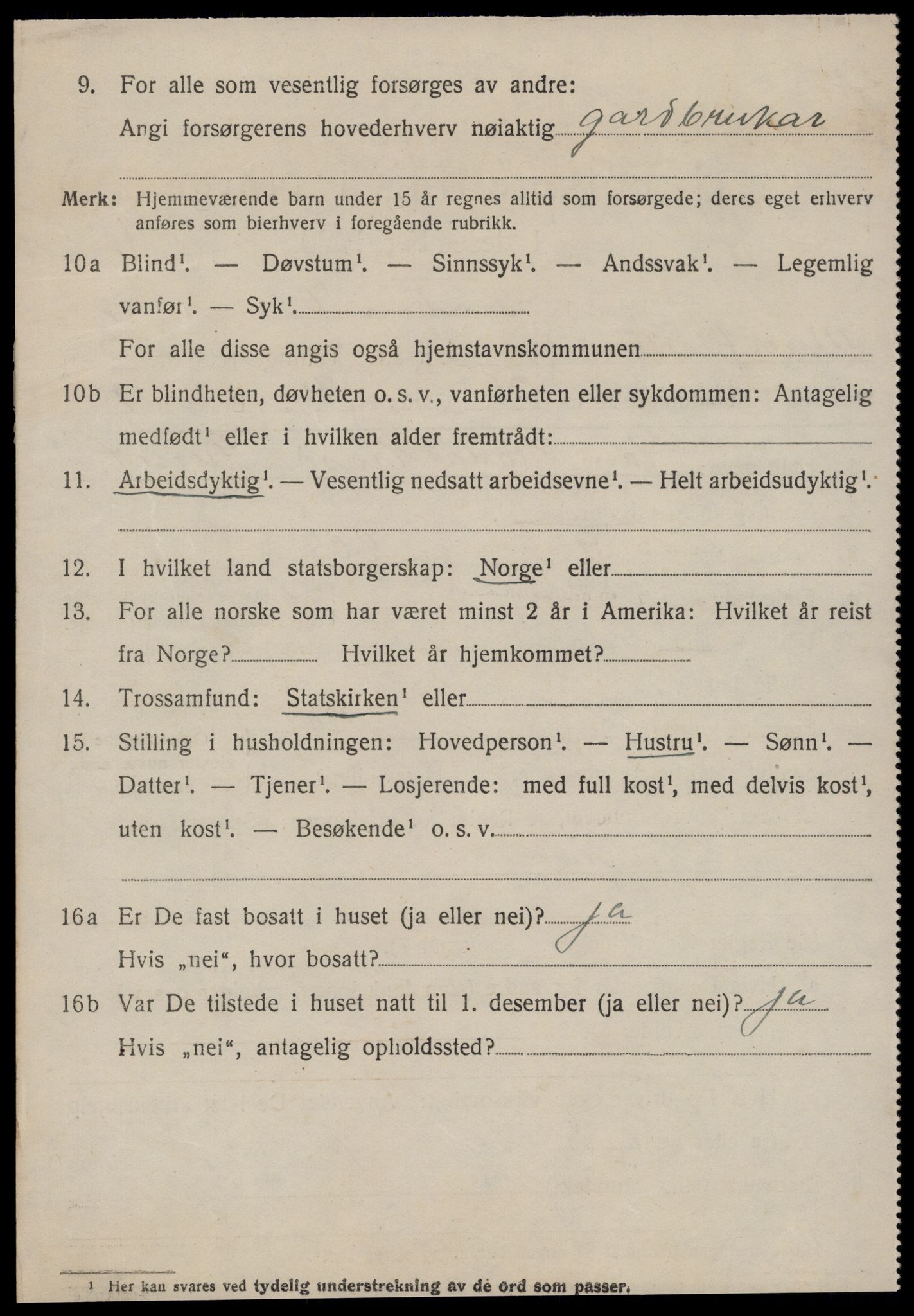 SAT, 1920 census for Stranda, 1920, p. 3570