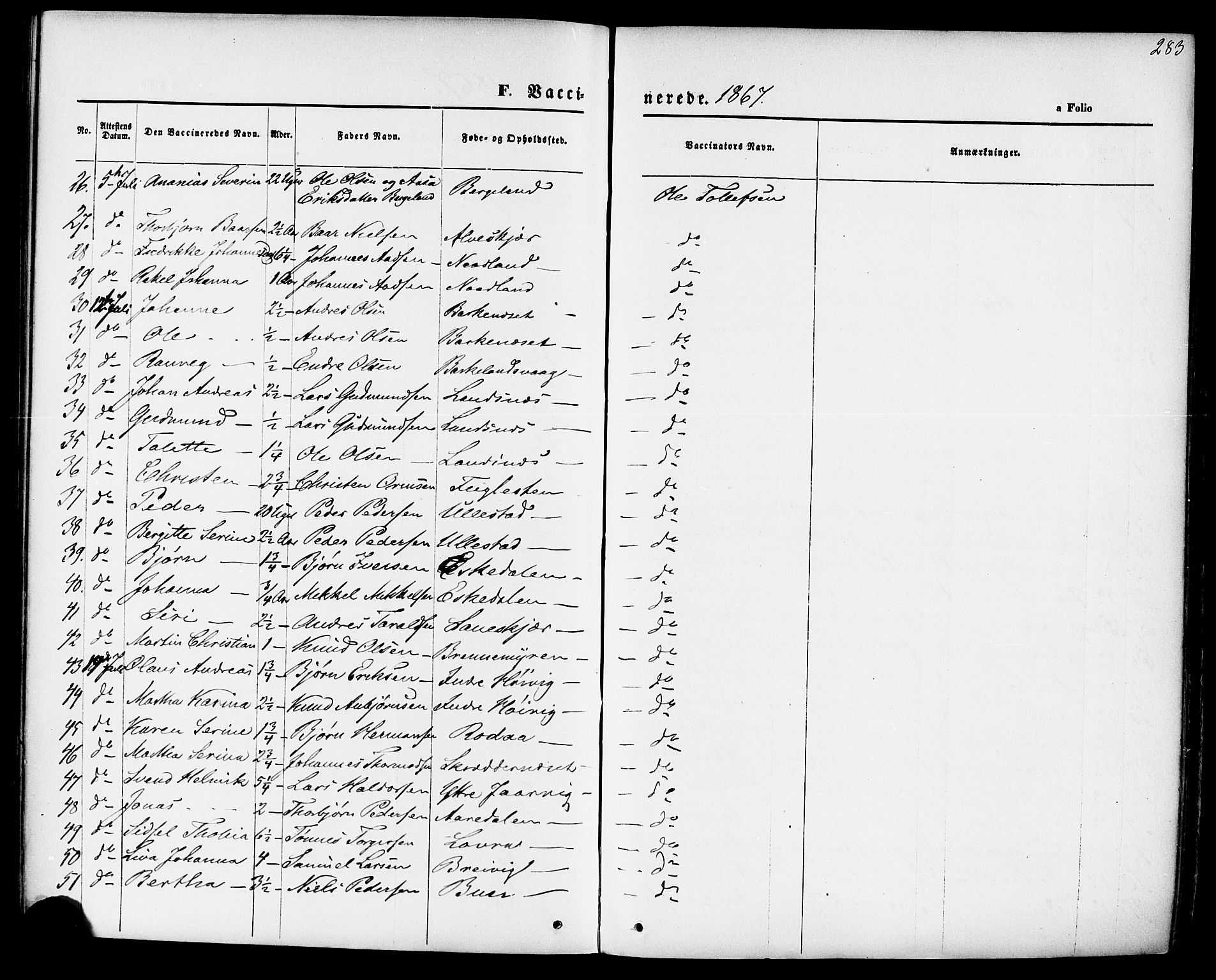 Jelsa sokneprestkontor, SAST/A-101842/01/IV: Parish register (official) no. A 8, 1867-1883, p. 283