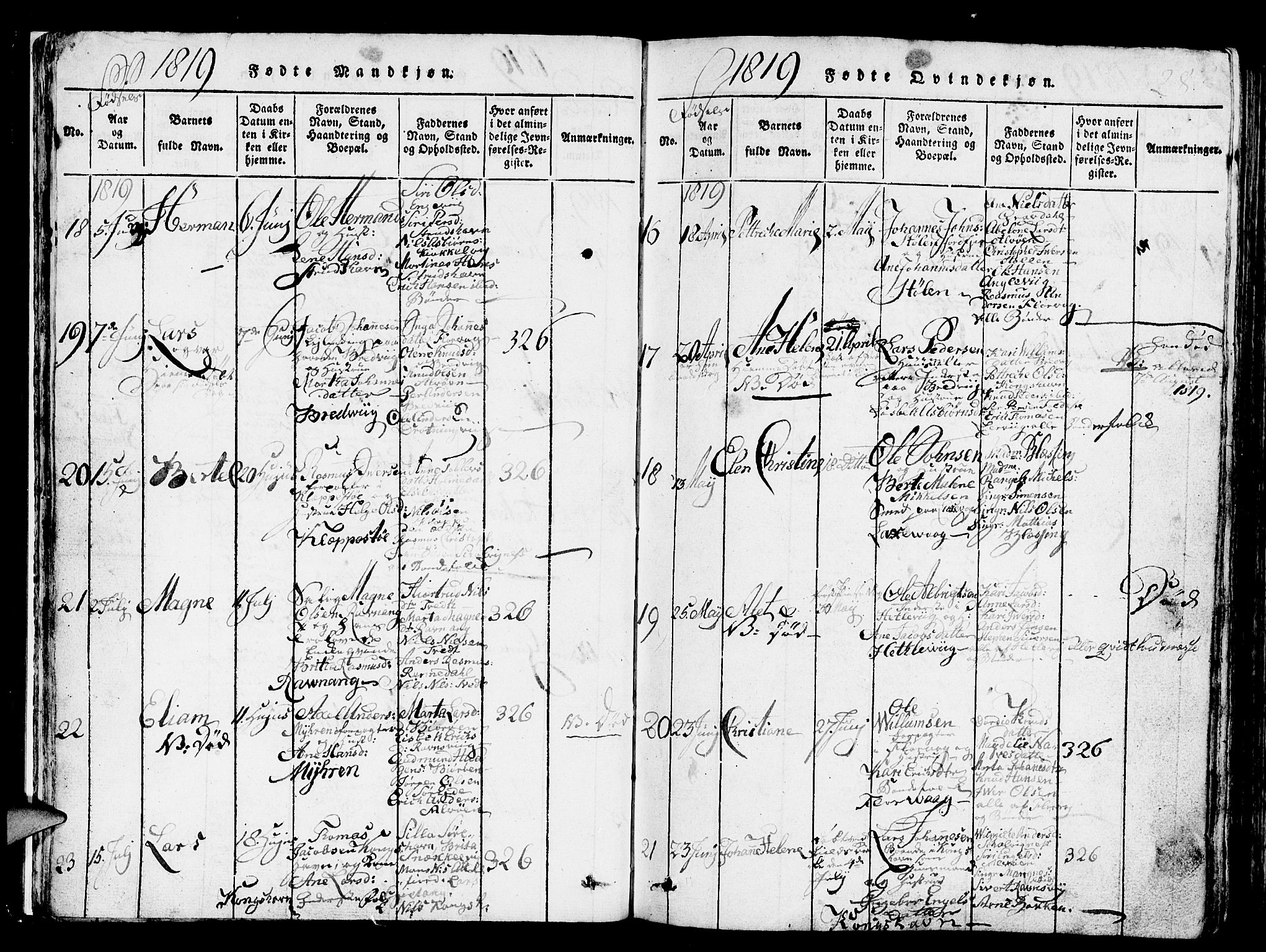 Askøy Sokneprestembete, AV/SAB-A-74101/H/Ha/Hab/Haba/L0002: Parish register (copy) no. A 2, 1815-1846, p. 28