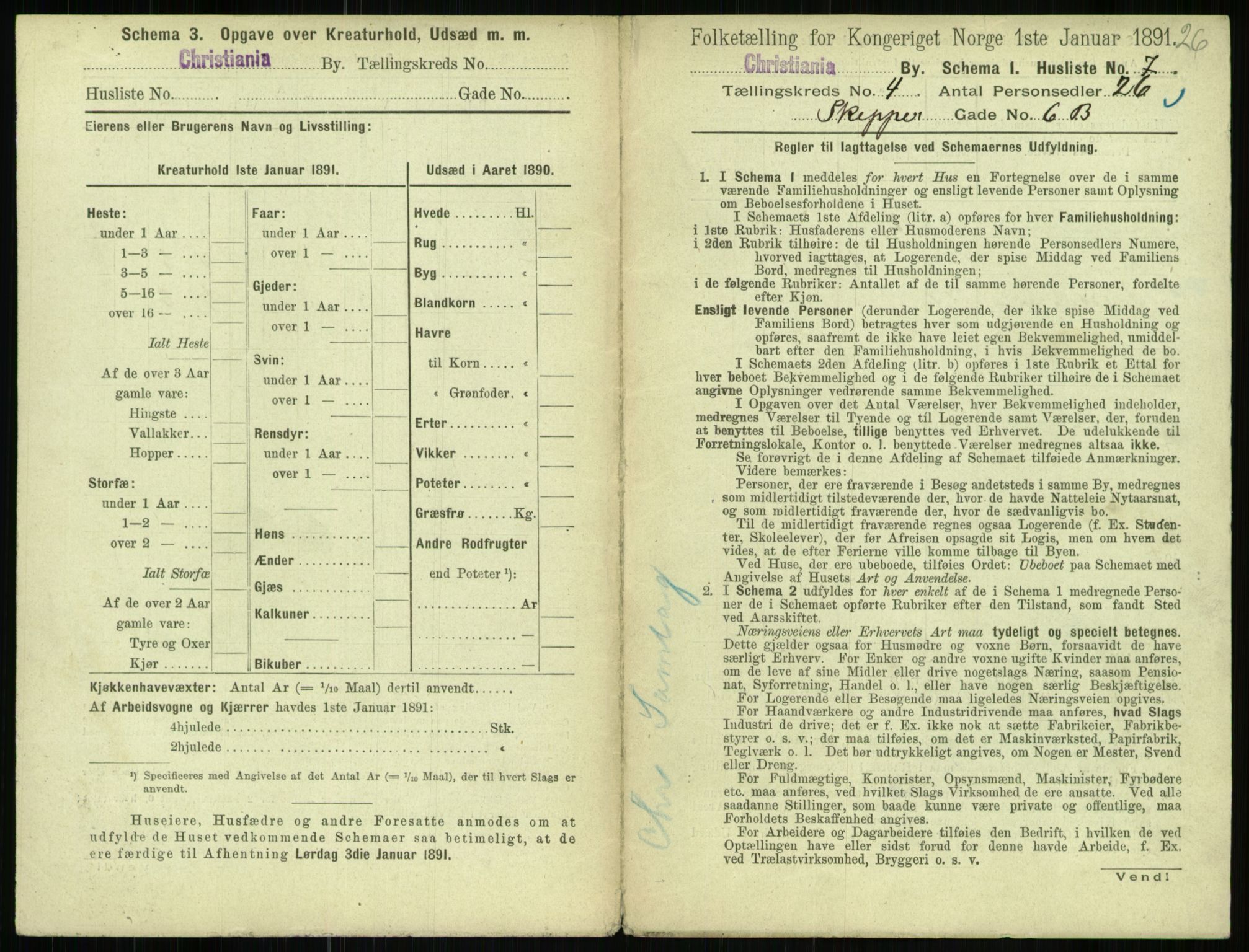 RA, 1891 census for 0301 Kristiania, 1891, p. 2070