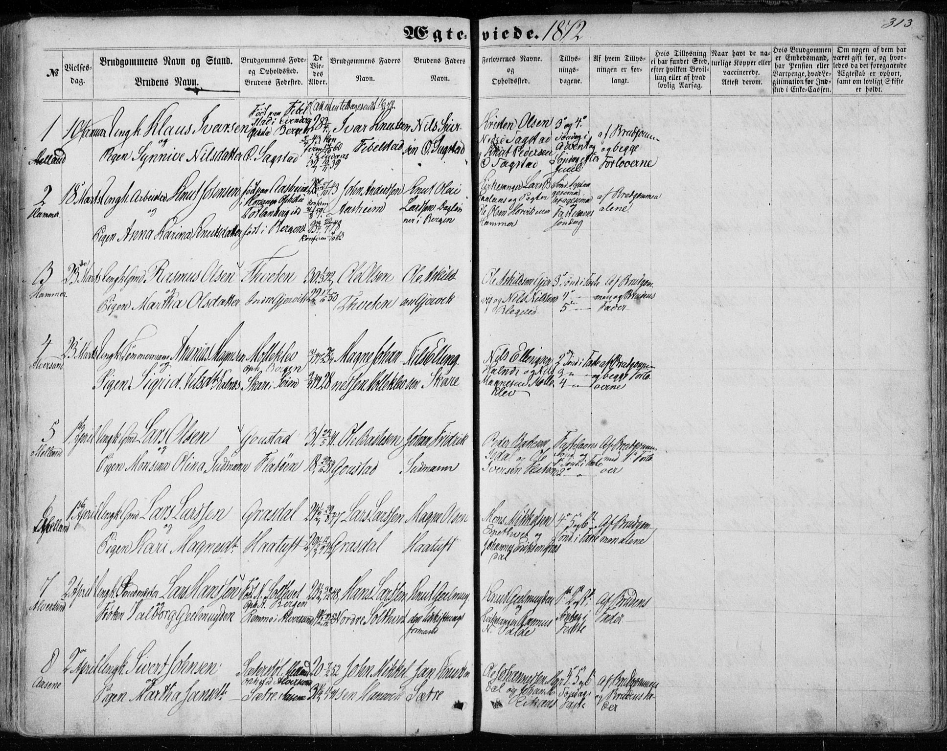 Hamre sokneprestembete, AV/SAB-A-75501/H/Ha/Haa/Haaa/L0014: Parish register (official) no. A 14, 1858-1872, p. 313