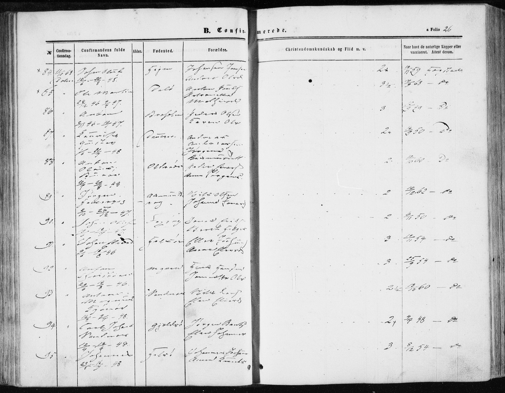 Ministerialprotokoller, klokkerbøker og fødselsregistre - Sør-Trøndelag, AV/SAT-A-1456/634/L0531: Parish register (official) no. 634A07, 1861-1870, p. 26