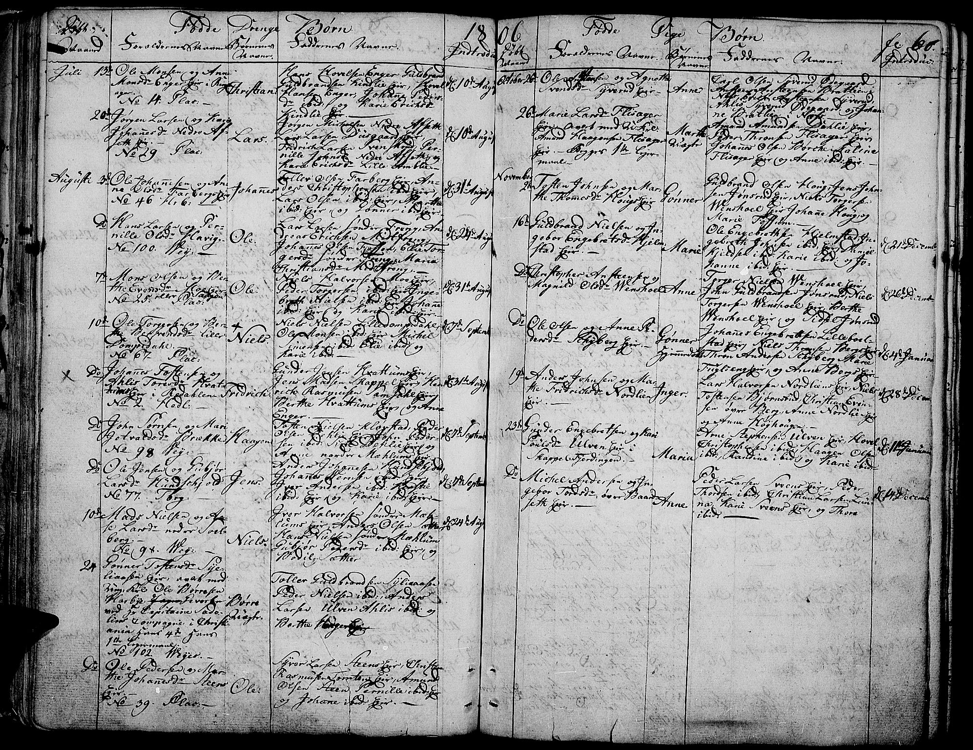 Ringsaker prestekontor, SAH/PREST-014/K/Ka/L0004: Parish register (official) no. 4, 1799-1814, p. 60