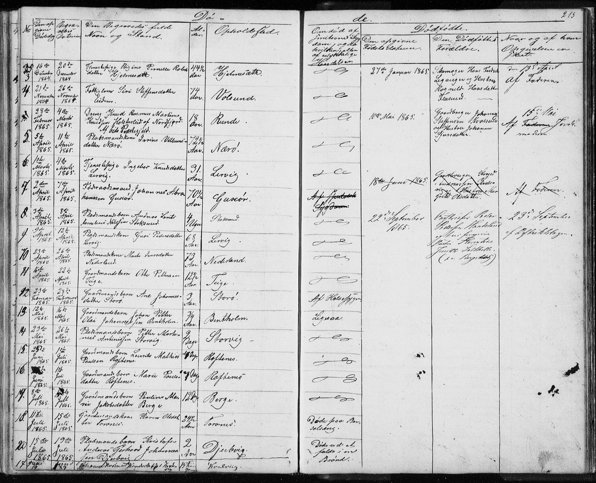 Ministerialprotokoller, klokkerbøker og fødselsregistre - Møre og Romsdal, AV/SAT-A-1454/507/L0079: Parish register (copy) no. 507C02, 1854-1877, p. 215