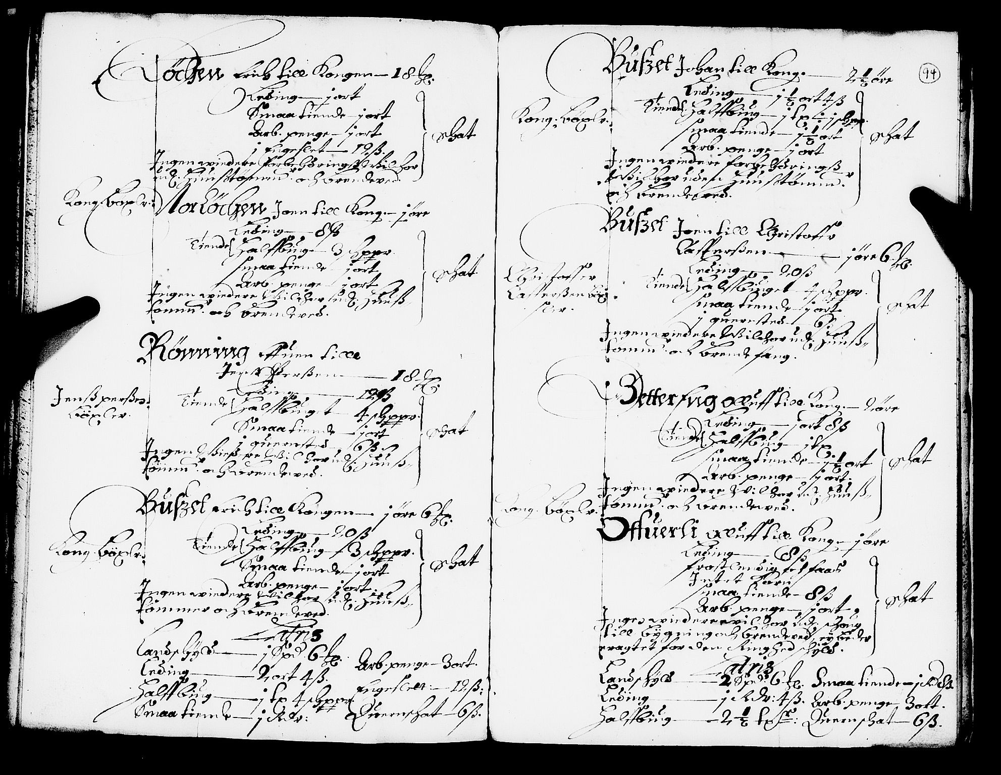 Rentekammeret inntil 1814, Realistisk ordnet avdeling, RA/EA-4070/N/Nb/Nba/L0051: Gauldal fogderi, 1667, p. 93b-94a