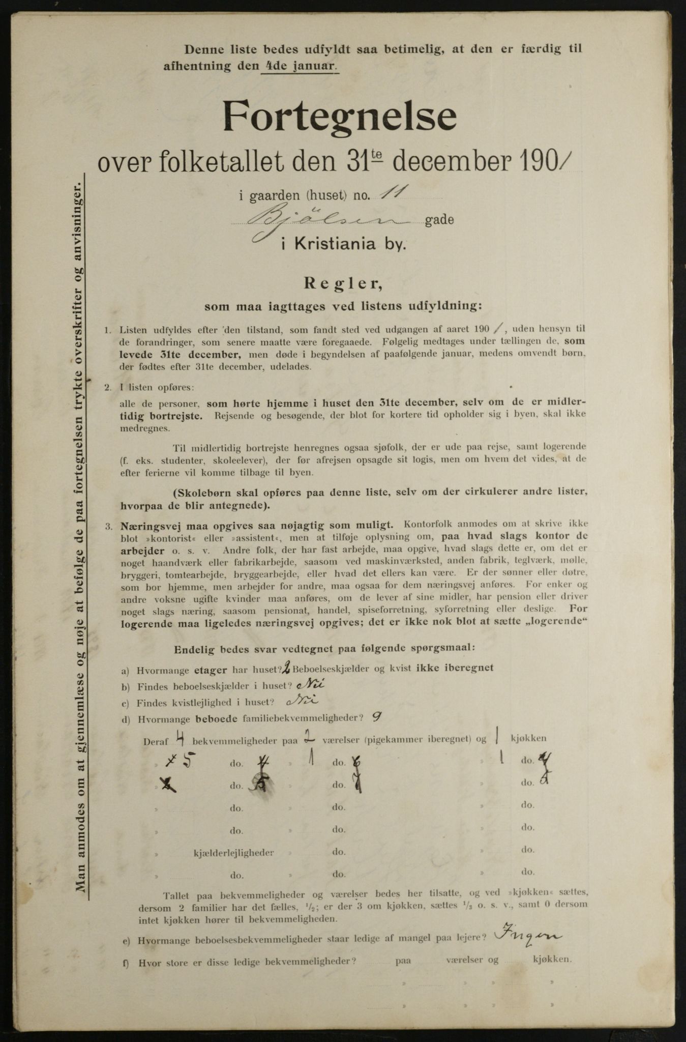 OBA, Municipal Census 1901 for Kristiania, 1901, p. 1079