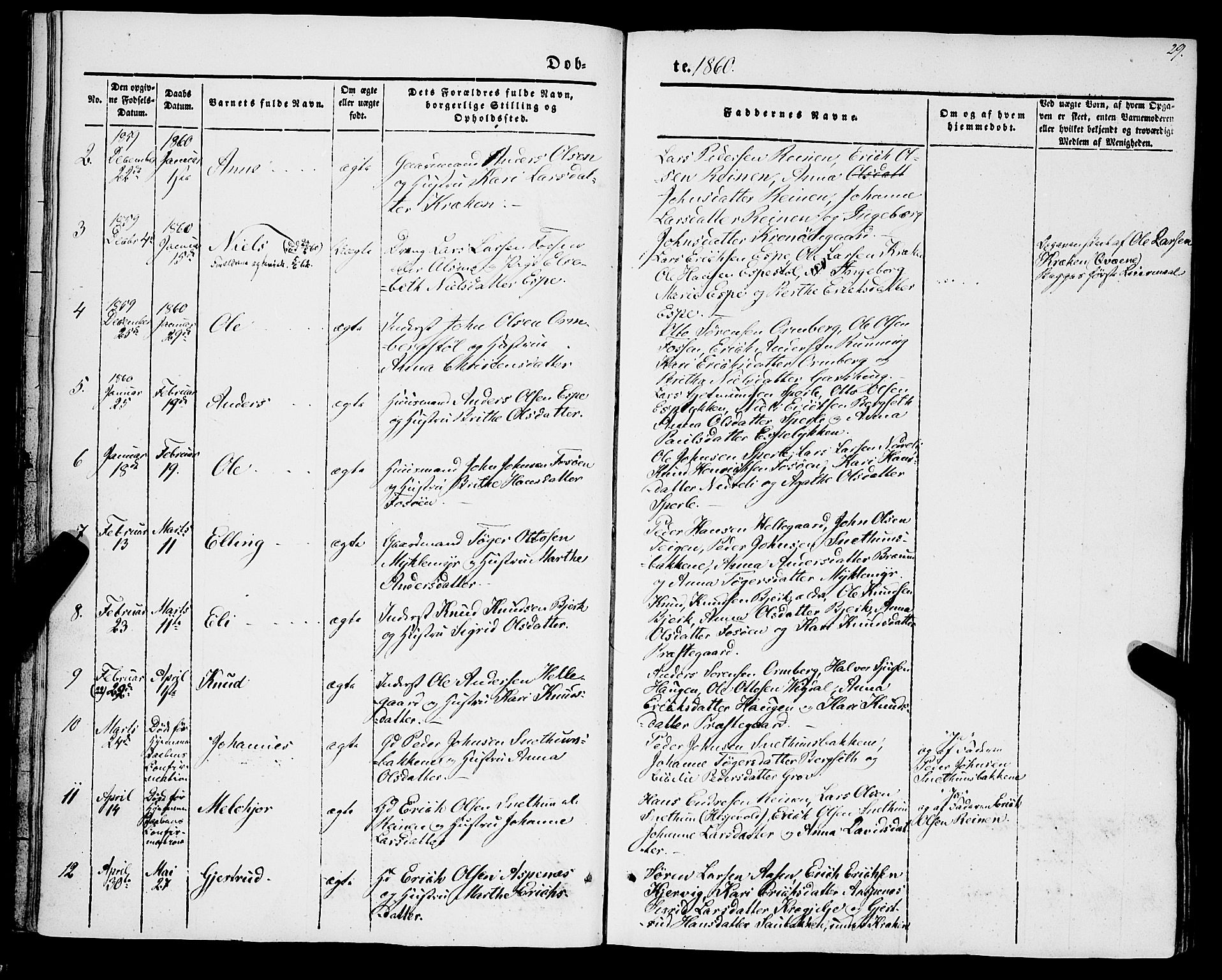 Jostedal sokneprestembete, AV/SAB-A-80601/H/Haa/Haaa/L0005: Parish register (official) no. A 5, 1849-1877, p. 29