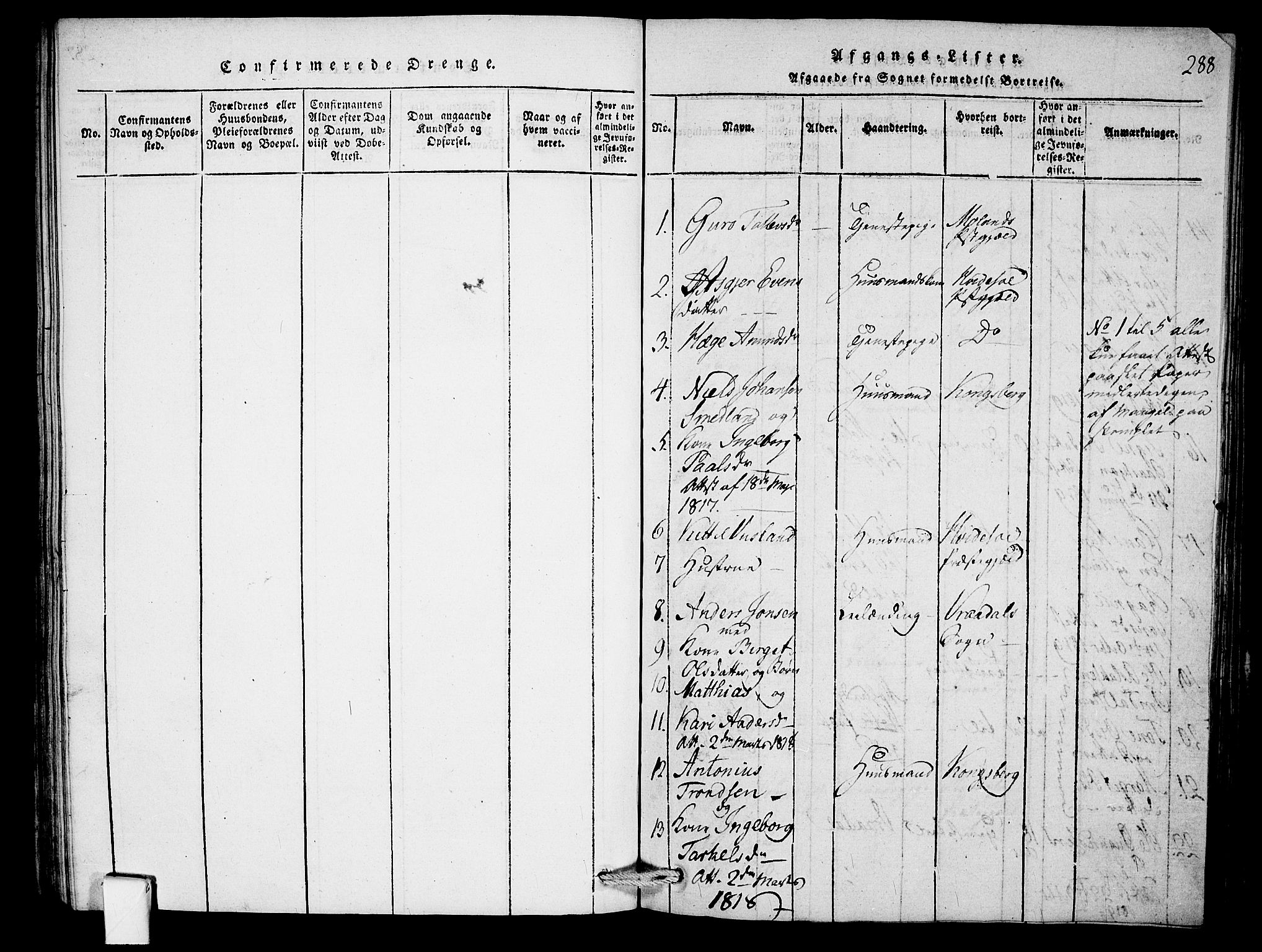 Mo kirkebøker, SAKO/A-286/F/Fb/L0001: Parish register (official) no. II 1, 1814-1844, p. 288