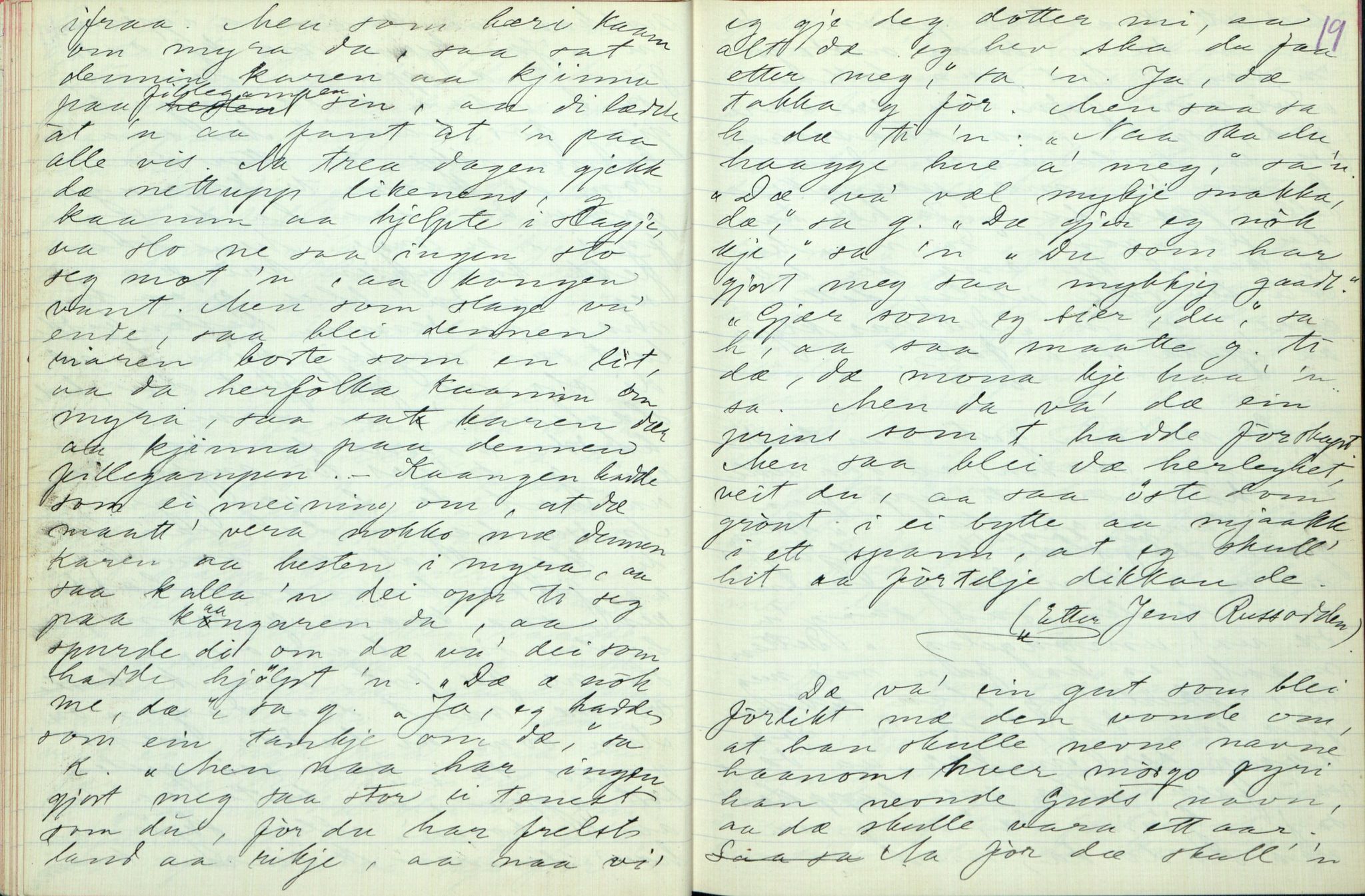 Rikard Berge, TEMU/TGM-A-1003/F/L0003/0012: 061-100 Innholdslister / 71 Kilen: sagn m.m., 1910, p. 18-19