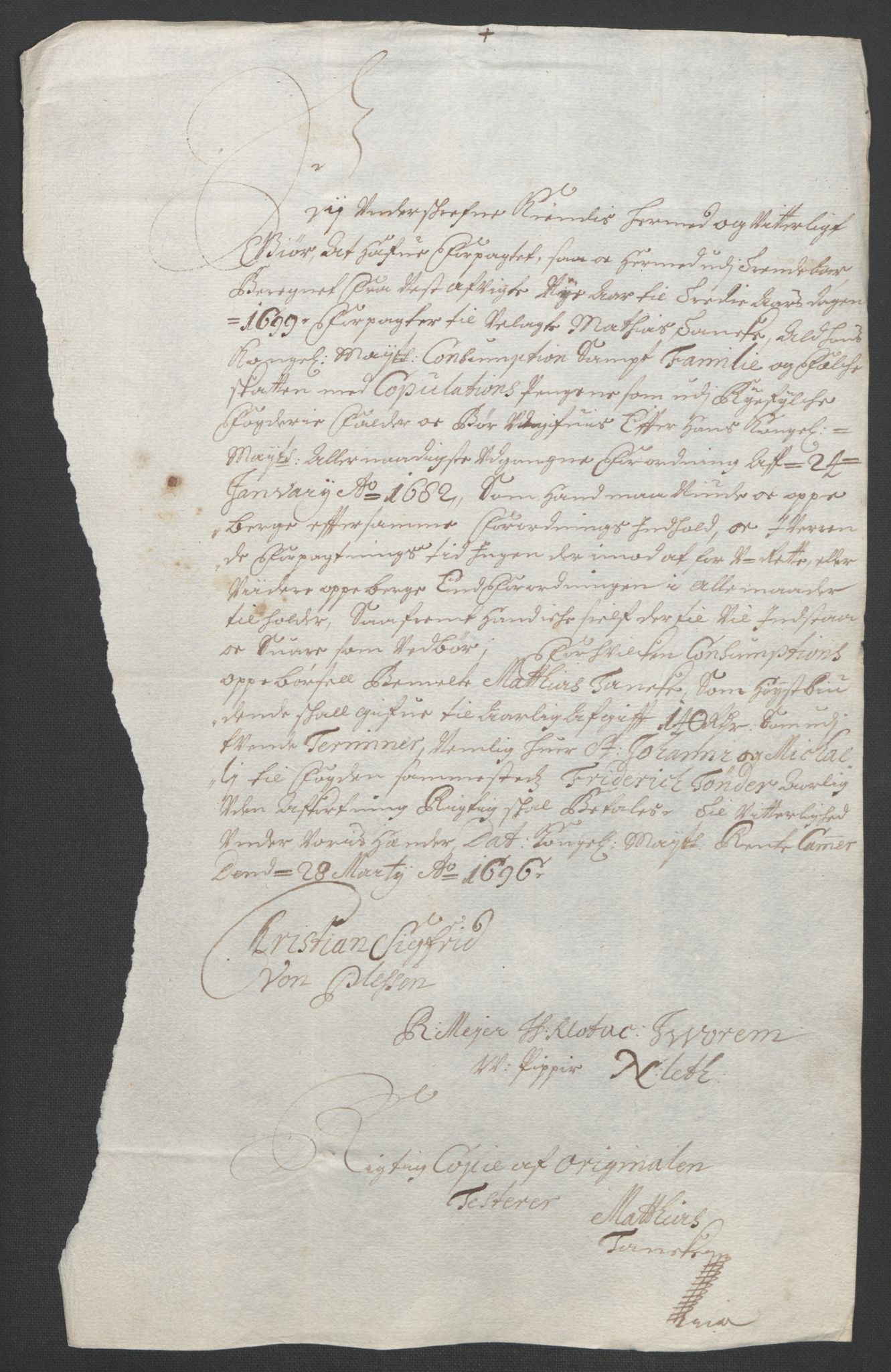 Rentekammeret inntil 1814, Reviderte regnskaper, Fogderegnskap, RA/EA-4092/R47/L2857: Fogderegnskap Ryfylke, 1694-1696, p. 273