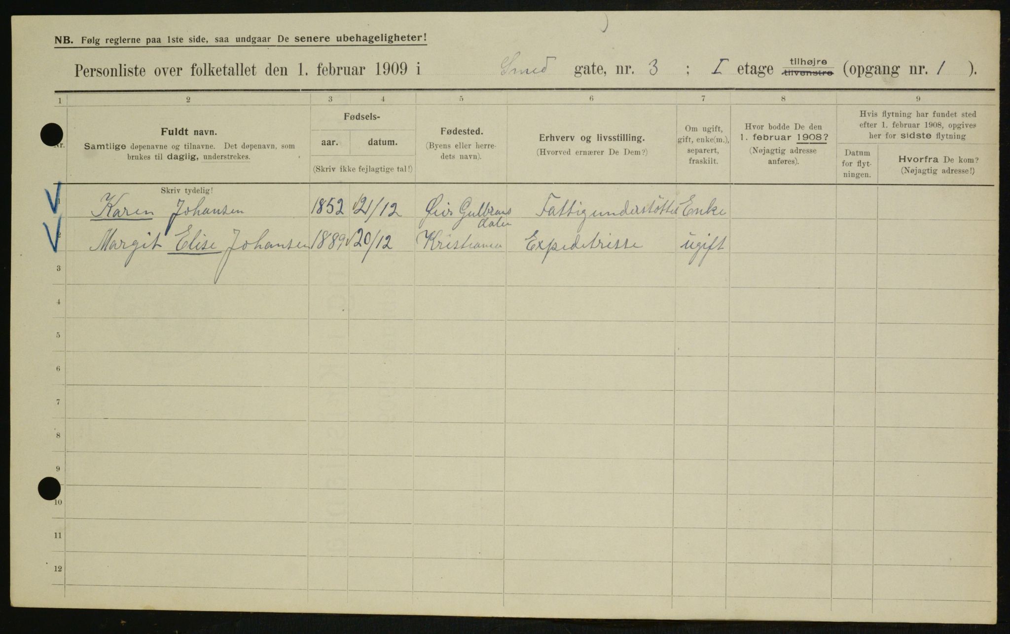 OBA, Municipal Census 1909 for Kristiania, 1909, p. 88081