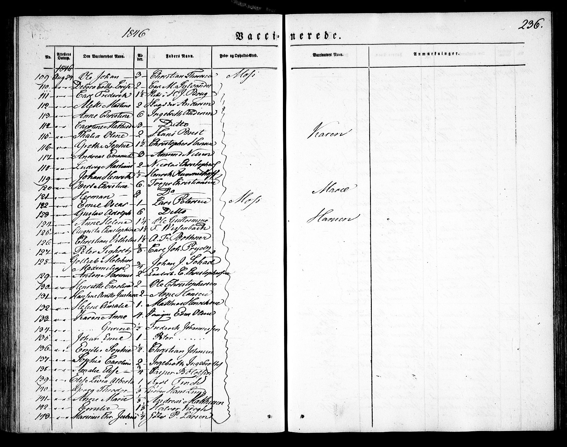 Moss prestekontor Kirkebøker, AV/SAO-A-2003/F/Fa/L0007: Parish register (official) no. I 7, 1845-1851, p. 236