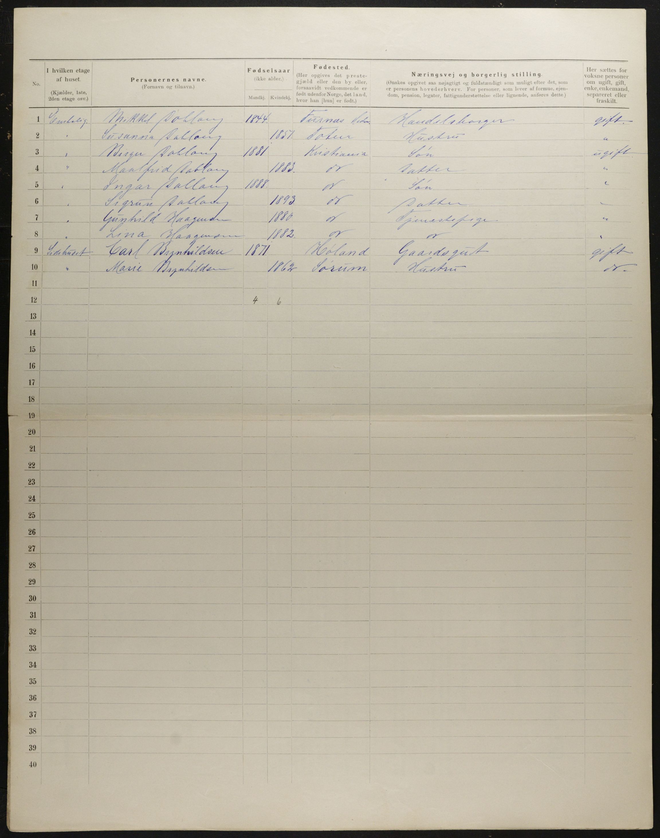 OBA, Municipal Census 1901 for Kristiania, 1901, p. 2139