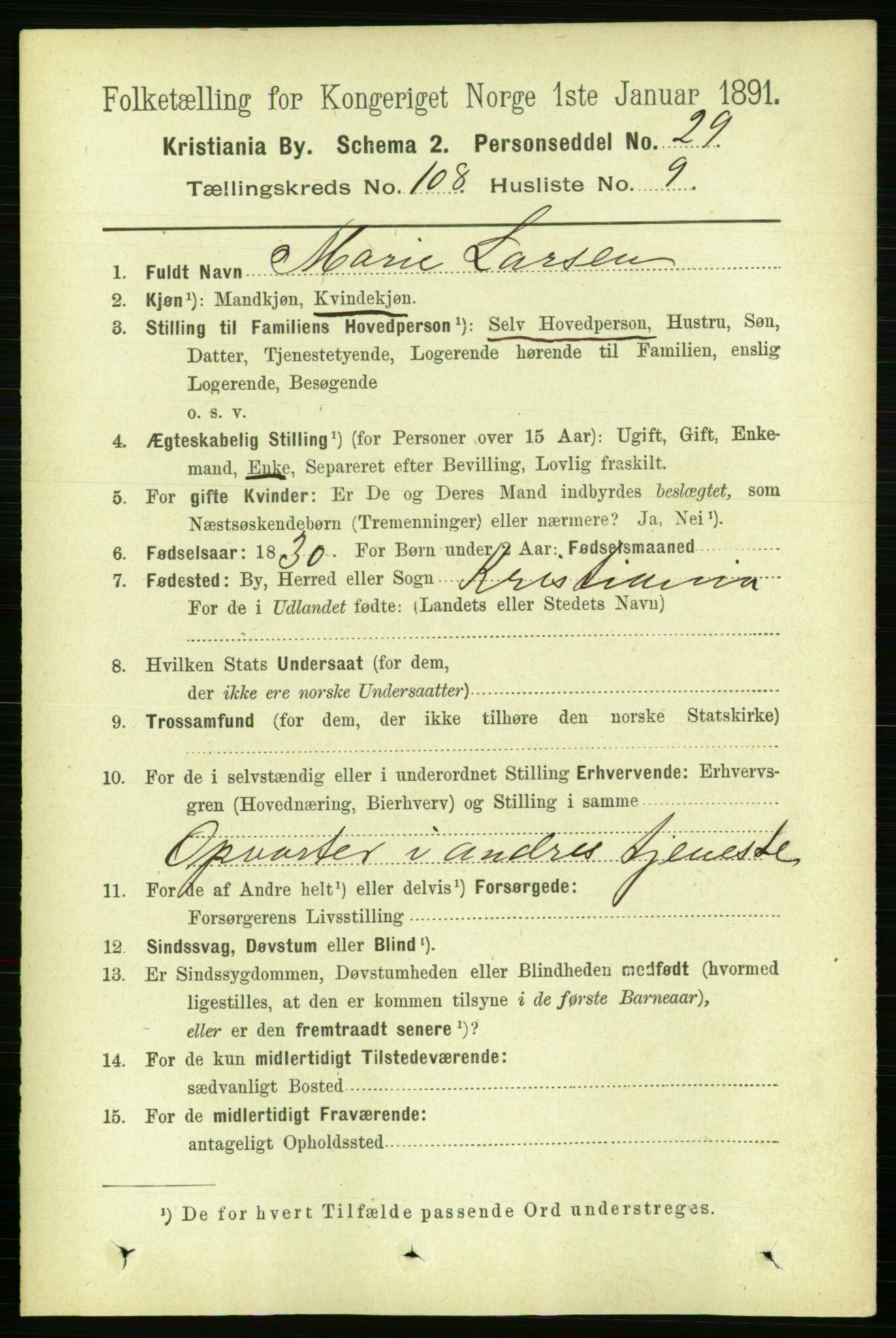 RA, 1891 census for 0301 Kristiania, 1891, p. 55762