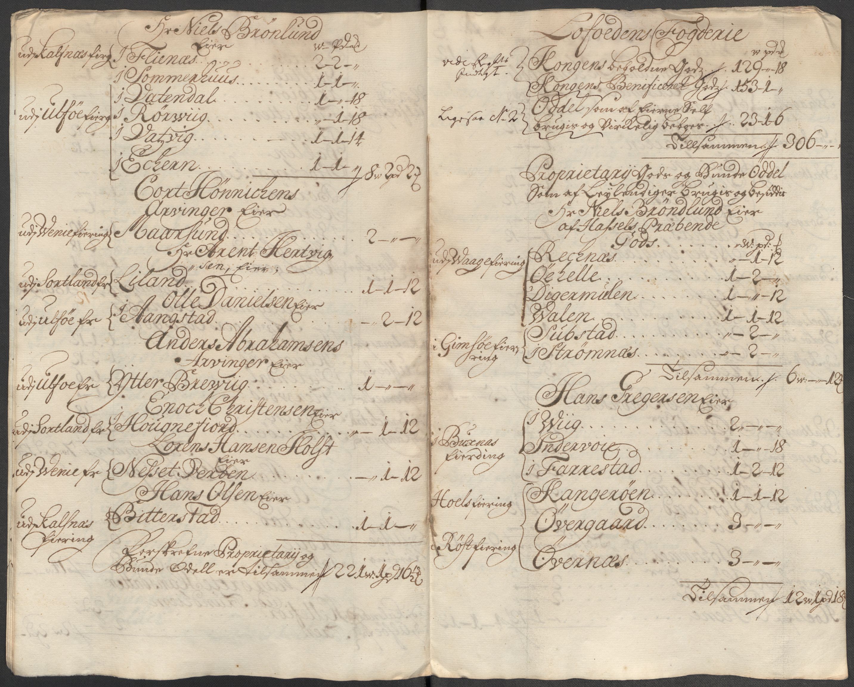 Rentekammeret inntil 1814, Reviderte regnskaper, Fogderegnskap, AV/RA-EA-4092/R67/L4683: Fogderegnskap Vesterålen, Andenes og Lofoten, 1717, p. 275