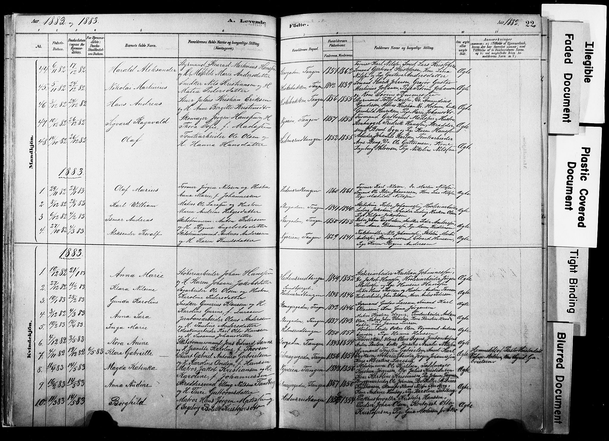 Strømsø kirkebøker, SAKO/A-246/F/Fb/L0006: Parish register (official) no. II 6, 1879-1910, p. 22