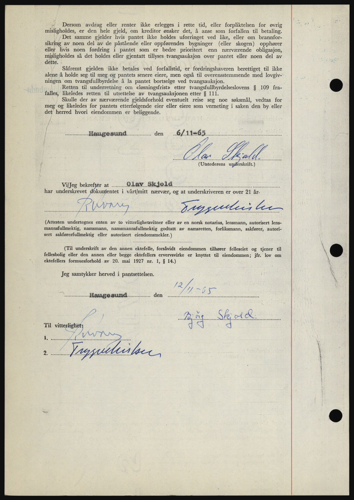 Haugesund tingrett, SAST/A-101415/01/II/IIC/L0054: Mortgage book no. B 54, 1965-1966, Diary no: : 2773/1965