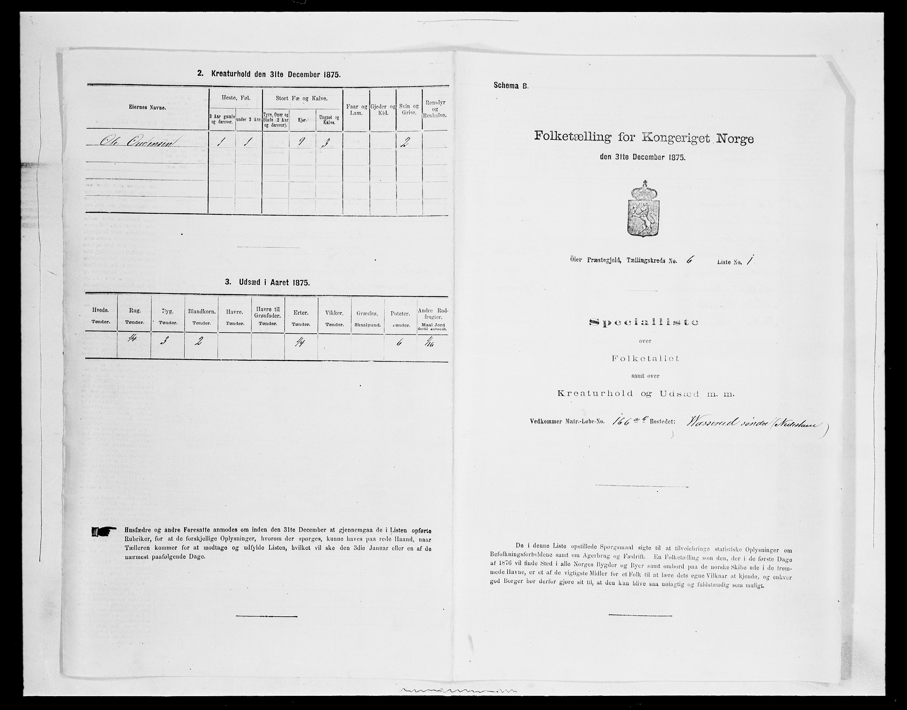 SAH, 1875 census for 0521P Øyer, 1875, p. 1147