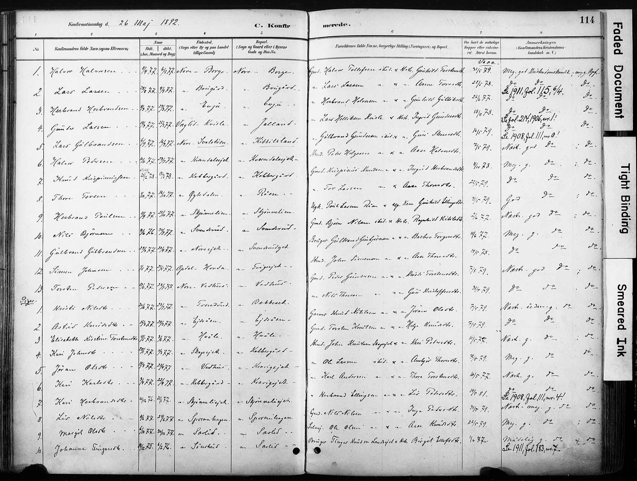 Nore kirkebøker, SAKO/A-238/F/Fb/L0002: Parish register (official) no. II 2, 1886-1906, p. 114
