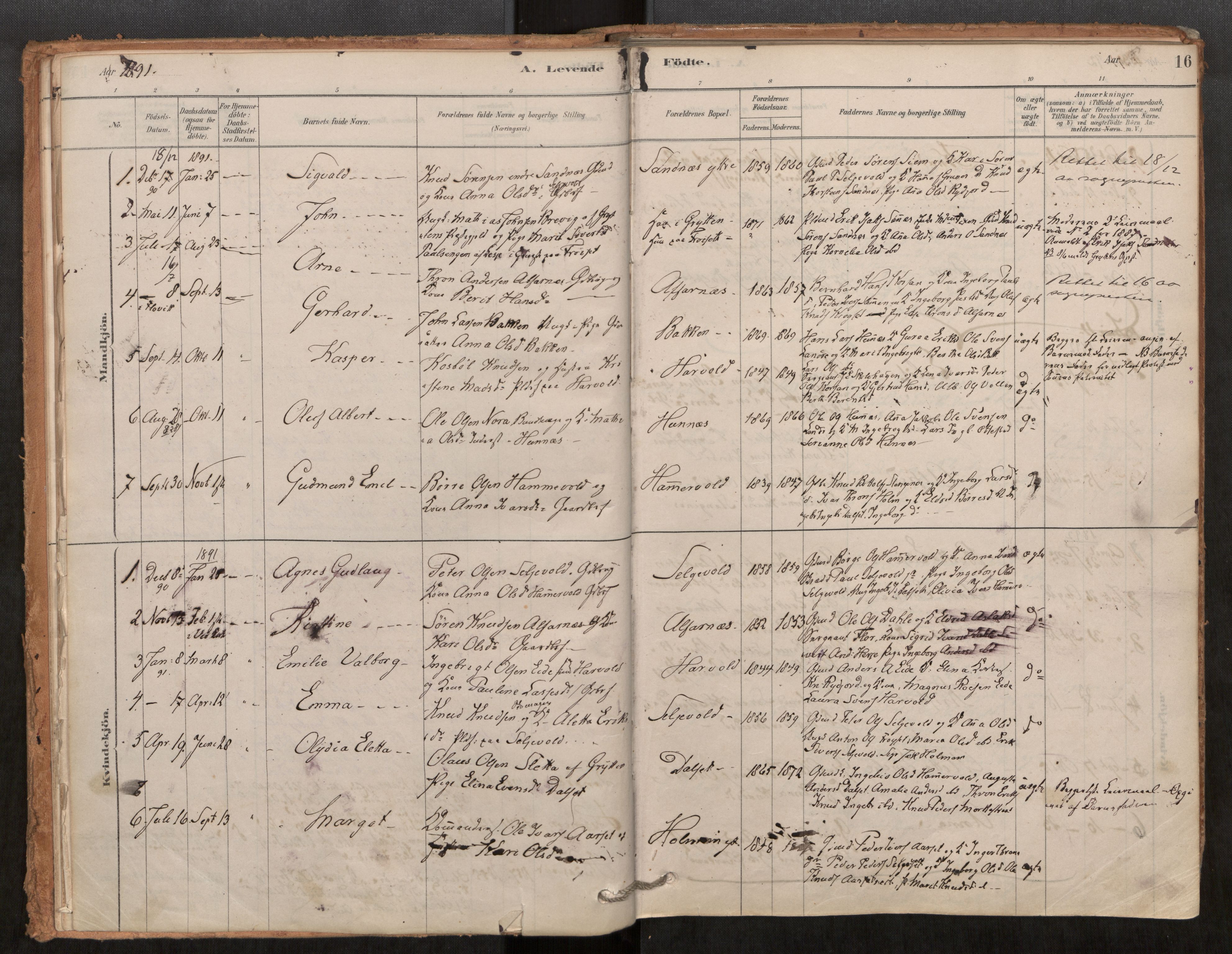 Ministerialprotokoller, klokkerbøker og fødselsregistre - Møre og Romsdal, AV/SAT-A-1454/548/L0615: Parish register (official) no. 548A02, 1878-1906, p. 16