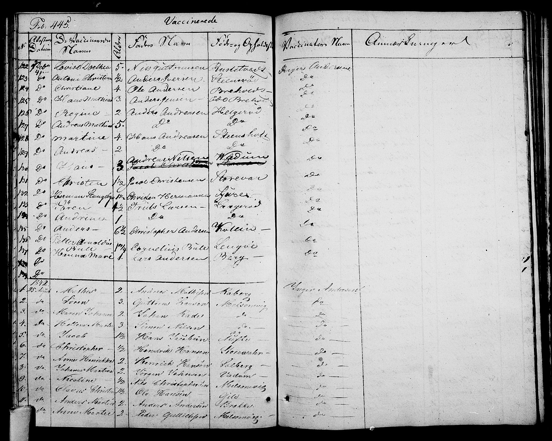 Stokke kirkebøker, AV/SAKO-A-320/F/Fa/L0006: Parish register (official) no. I 6, 1826-1843, p. 445