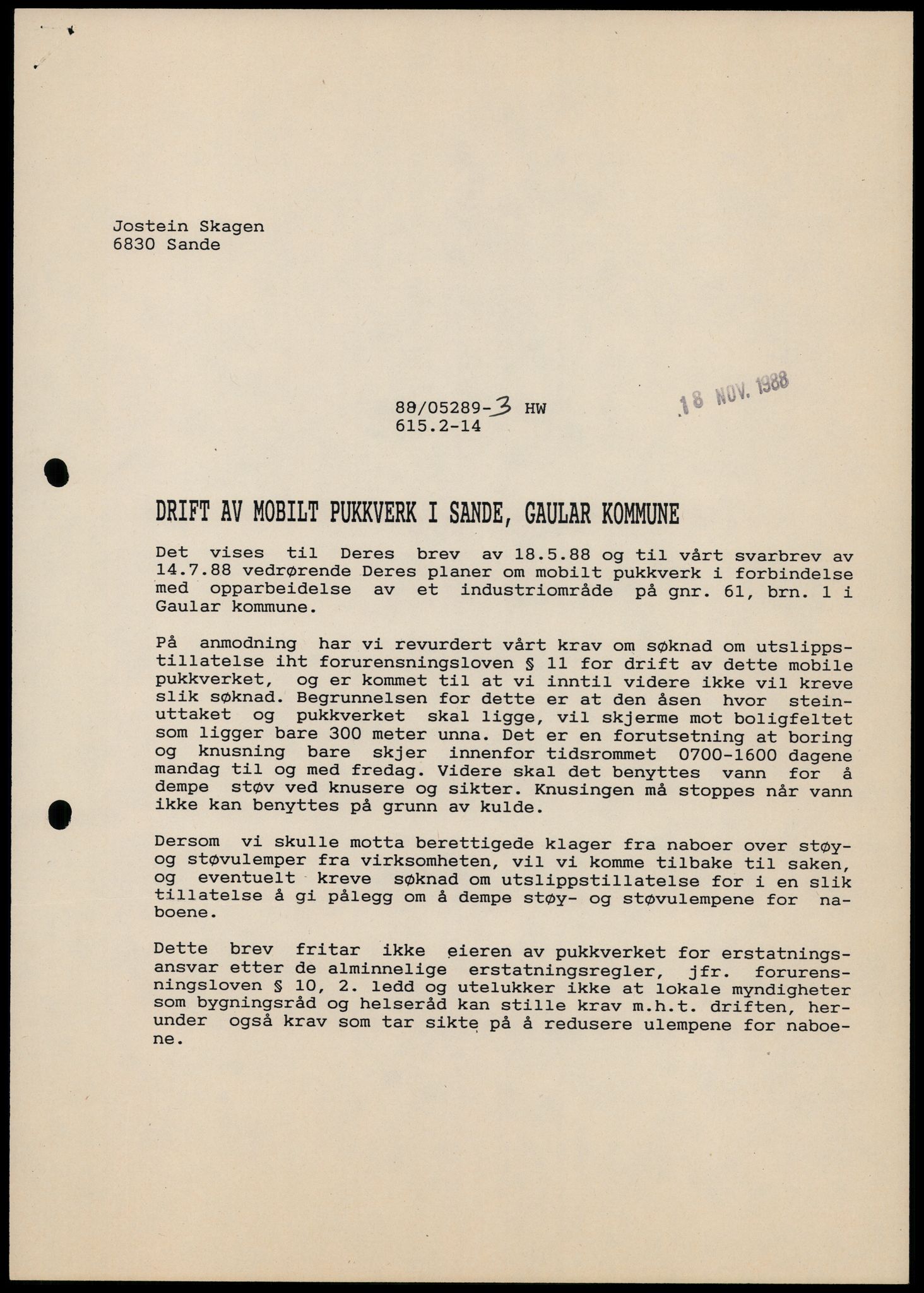 Statens forurensningstilsyn, hovedkontoret, AV/RA-S-4136/1/D/Da/L1368: Kommunalt avløpsvann, slam og avfall, vannforsyning, analyse, akvakultur og produktkontroll, 1983-1993, p. 161