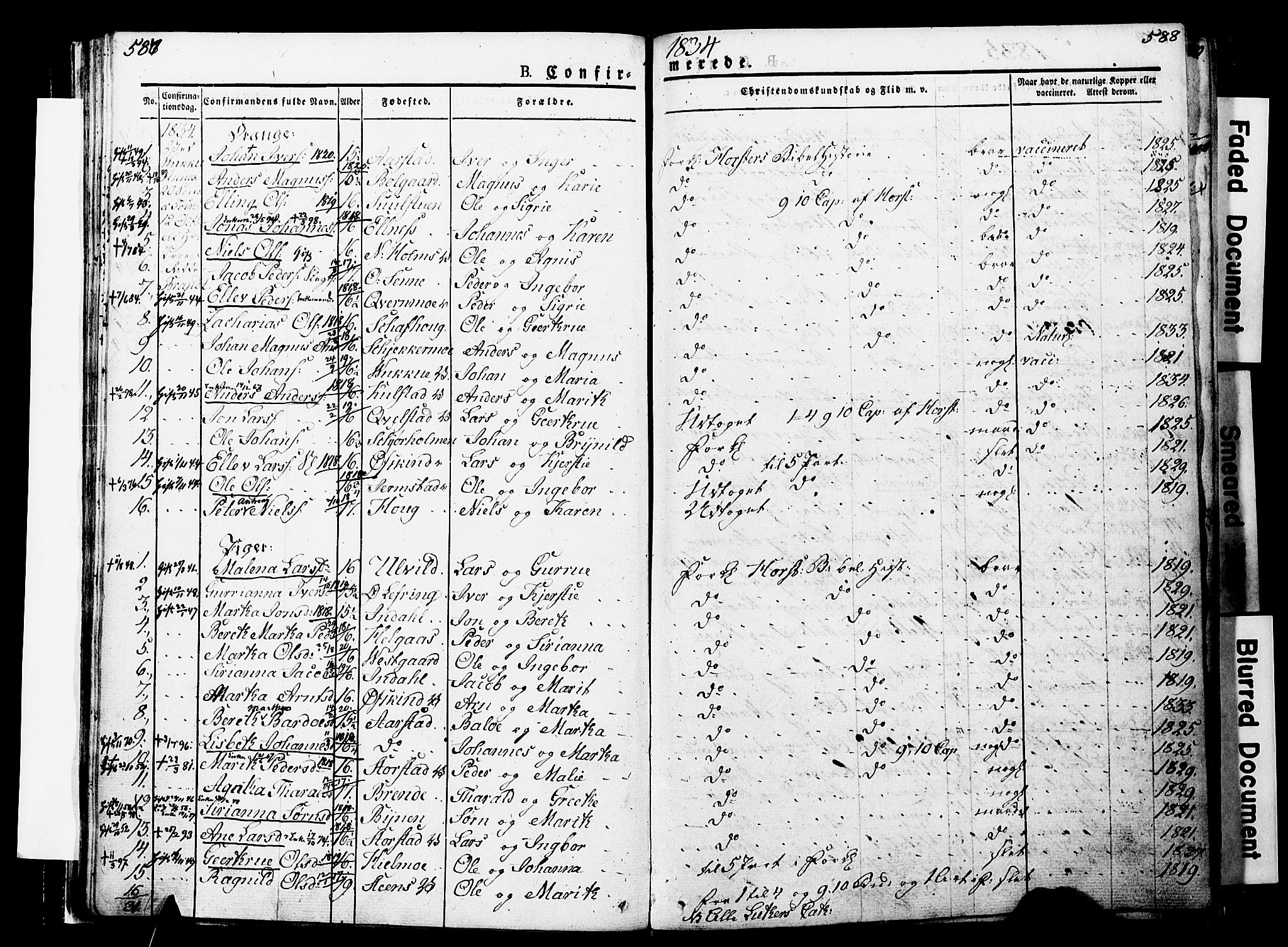 Ministerialprotokoller, klokkerbøker og fødselsregistre - Nord-Trøndelag, AV/SAT-A-1458/723/L0243: Parish register (official) no. 723A12, 1822-1851, p. 587-588