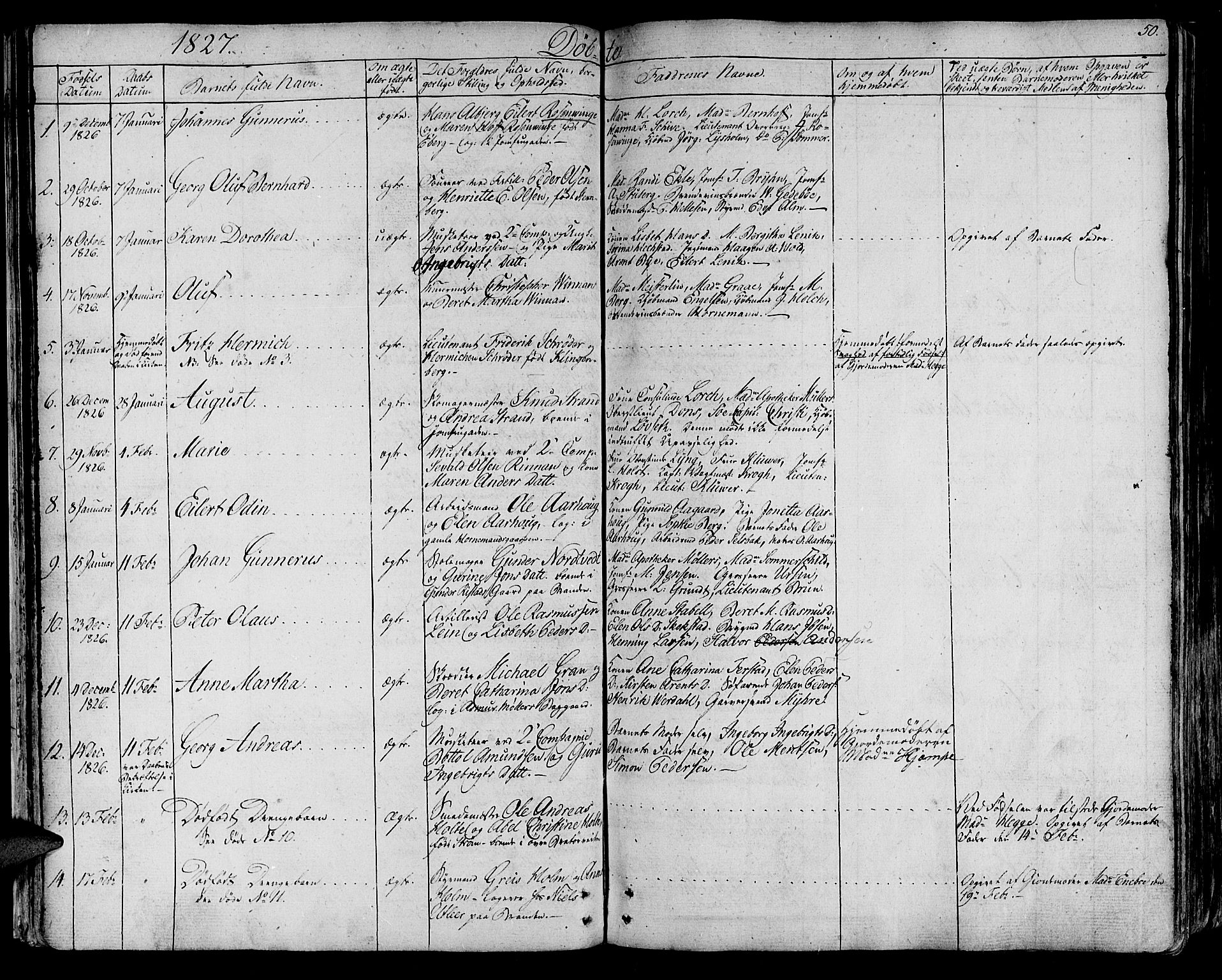 Ministerialprotokoller, klokkerbøker og fødselsregistre - Sør-Trøndelag, SAT/A-1456/602/L0108: Parish register (official) no. 602A06, 1821-1839, p. 50