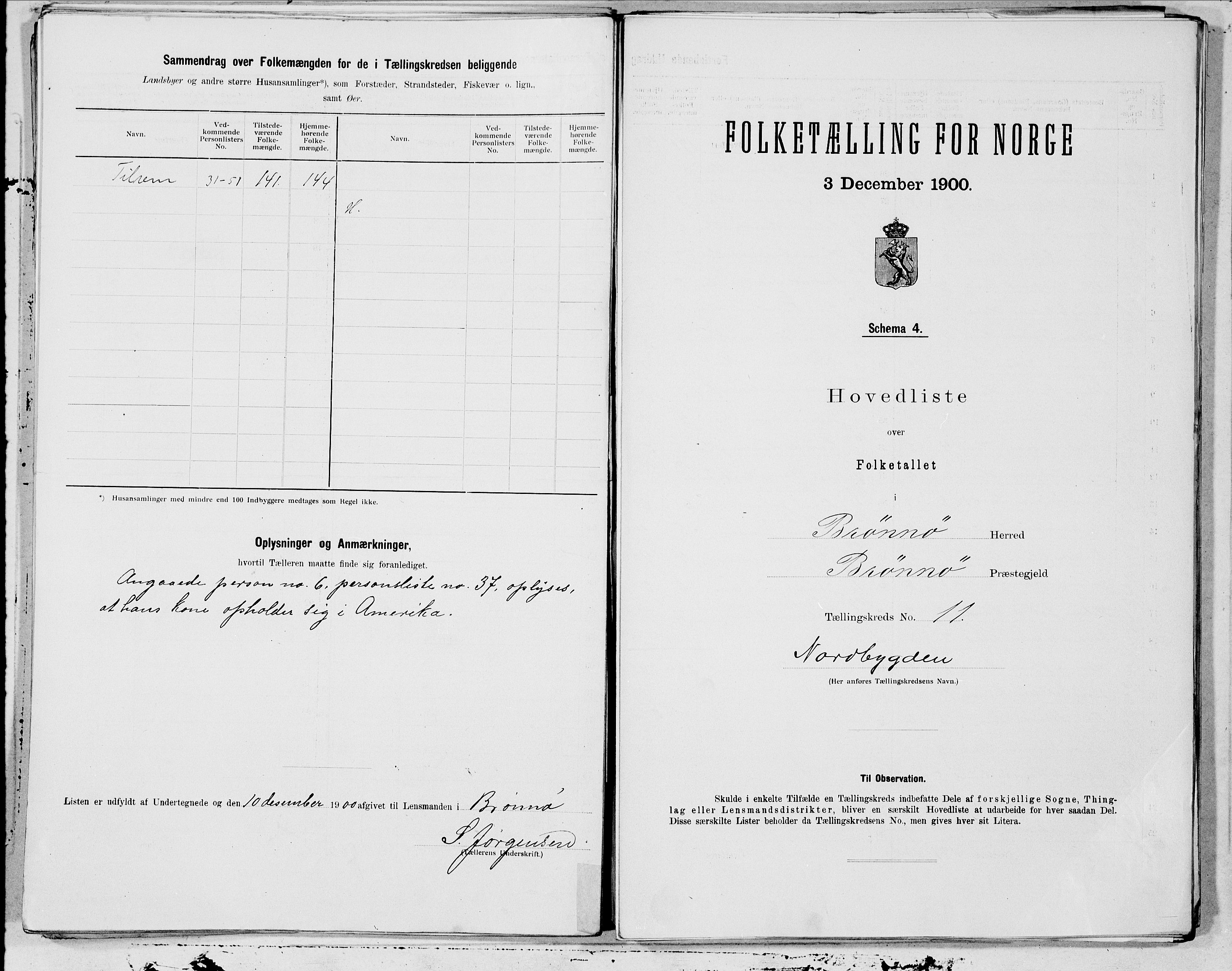 SAT, 1900 census for Brønnøy, 1900, p. 26