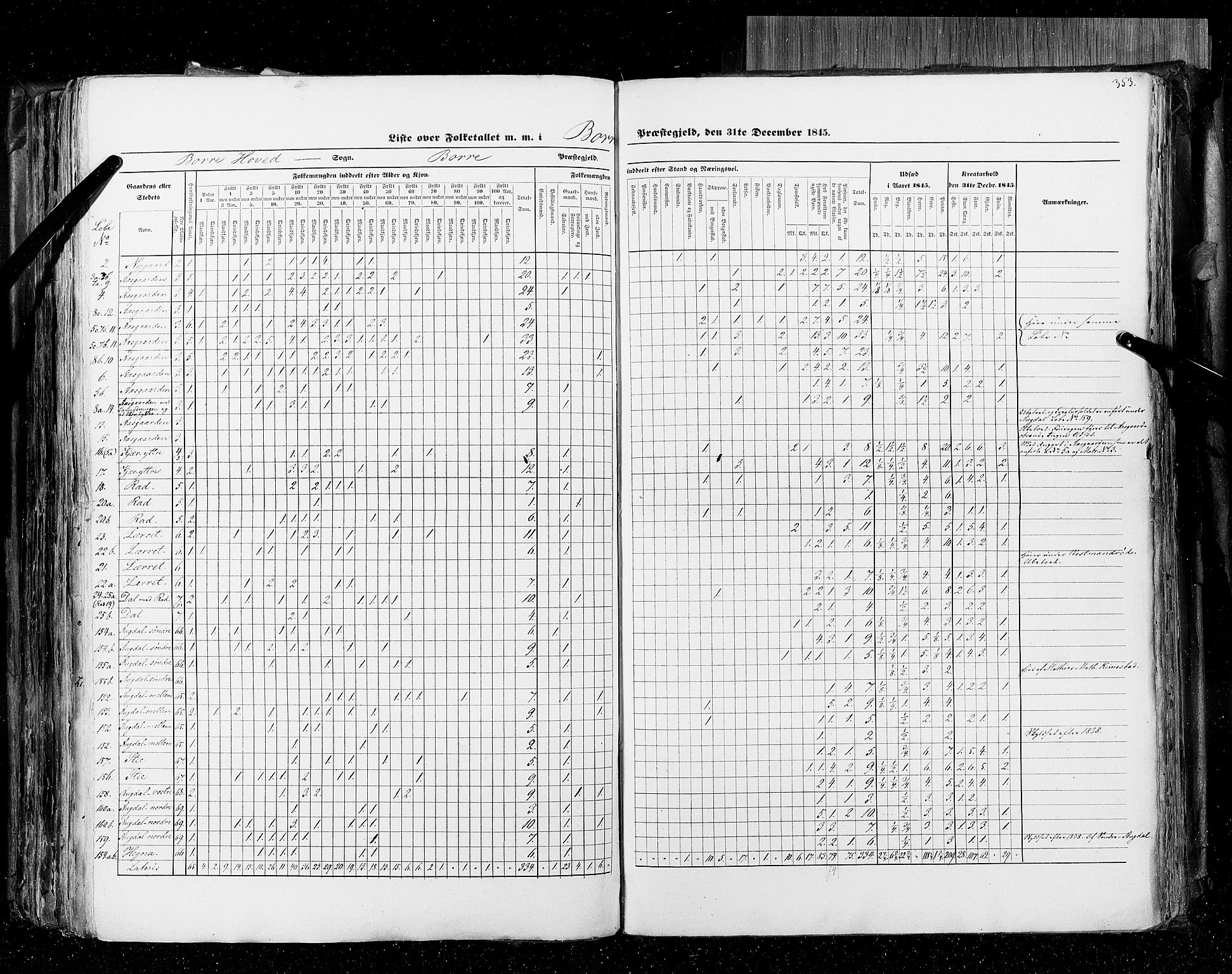 RA, Census 1845, vol. 4: Buskerud amt og Jarlsberg og Larvik amt, 1845, p. 353