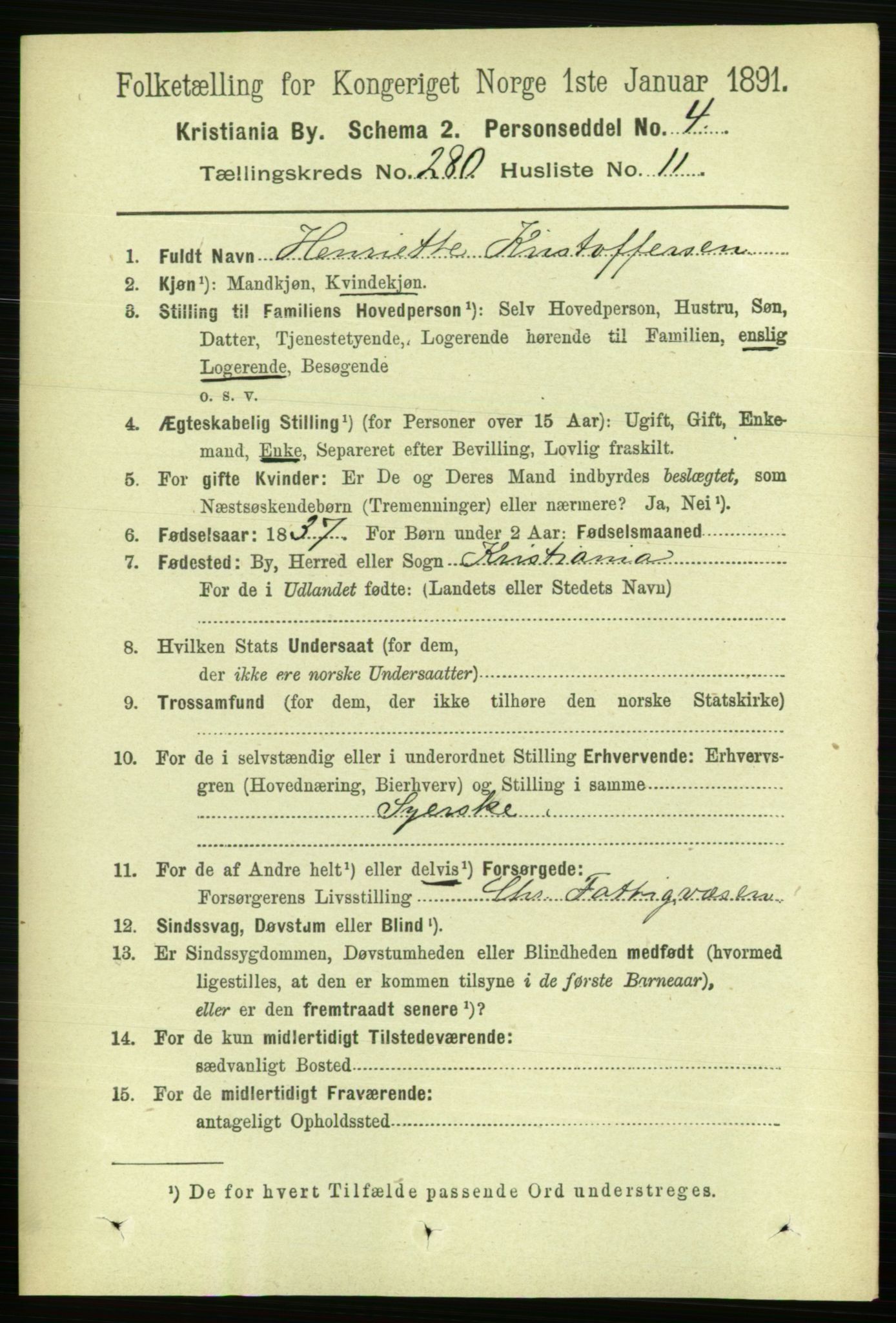 RA, 1891 census for 0301 Kristiania, 1891, p. 170355