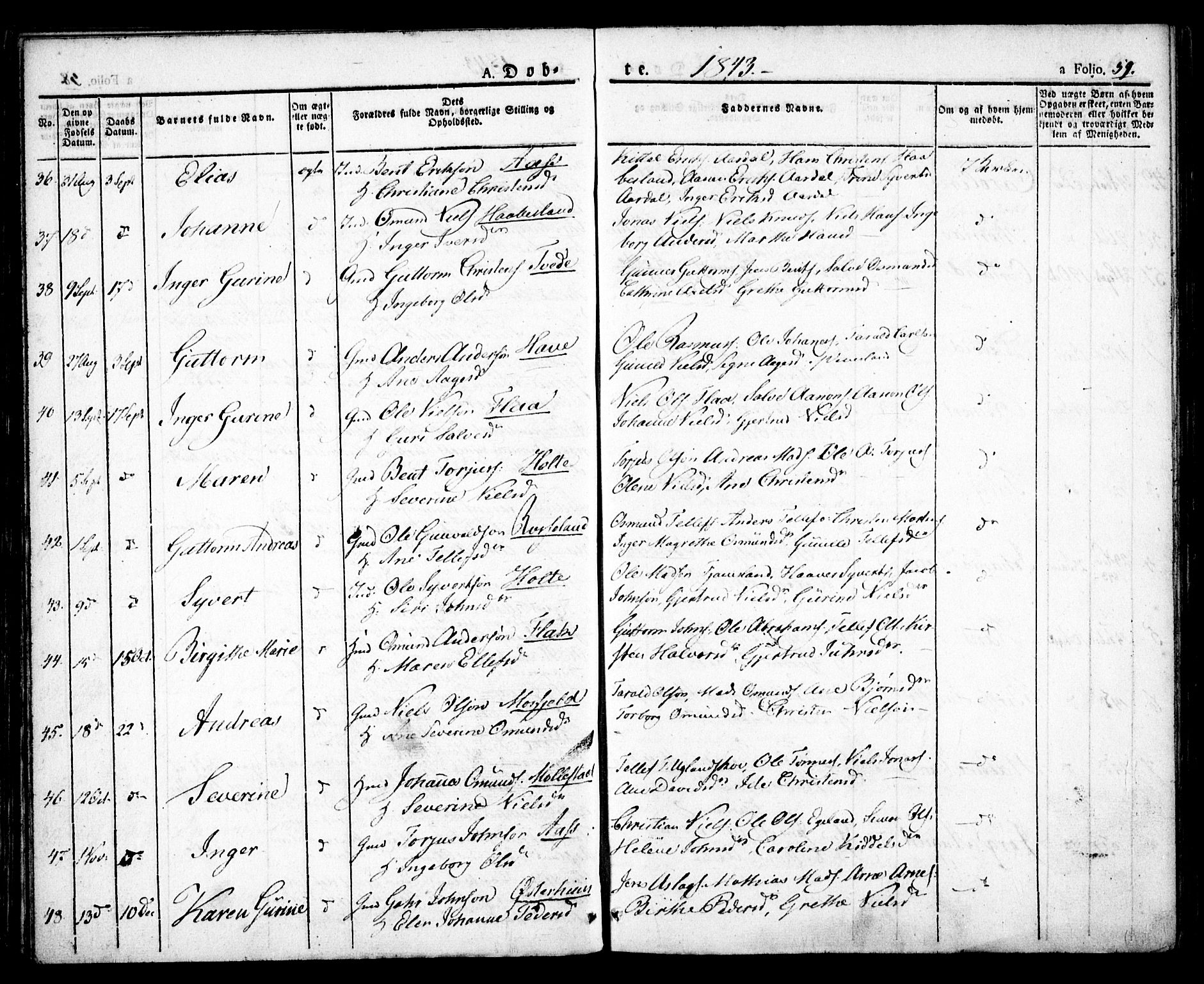 Birkenes sokneprestkontor, AV/SAK-1111-0004/F/Fa/L0001: Parish register (official) no. A 1, 1829-1849, p. 59