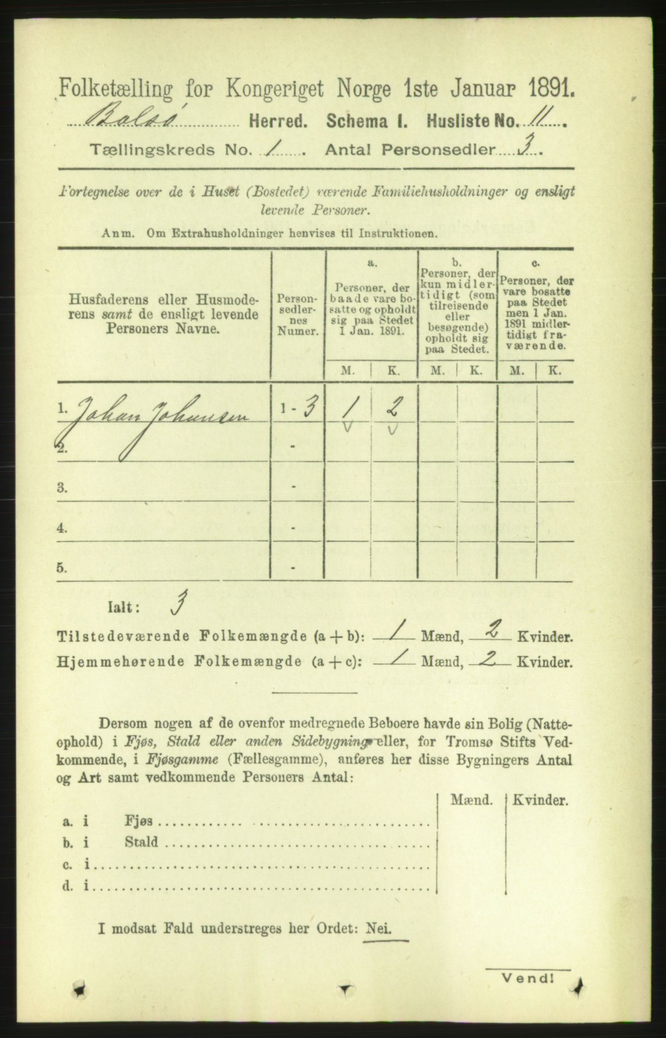 RA, 1891 census for 1544 Bolsøy, 1891, p. 42