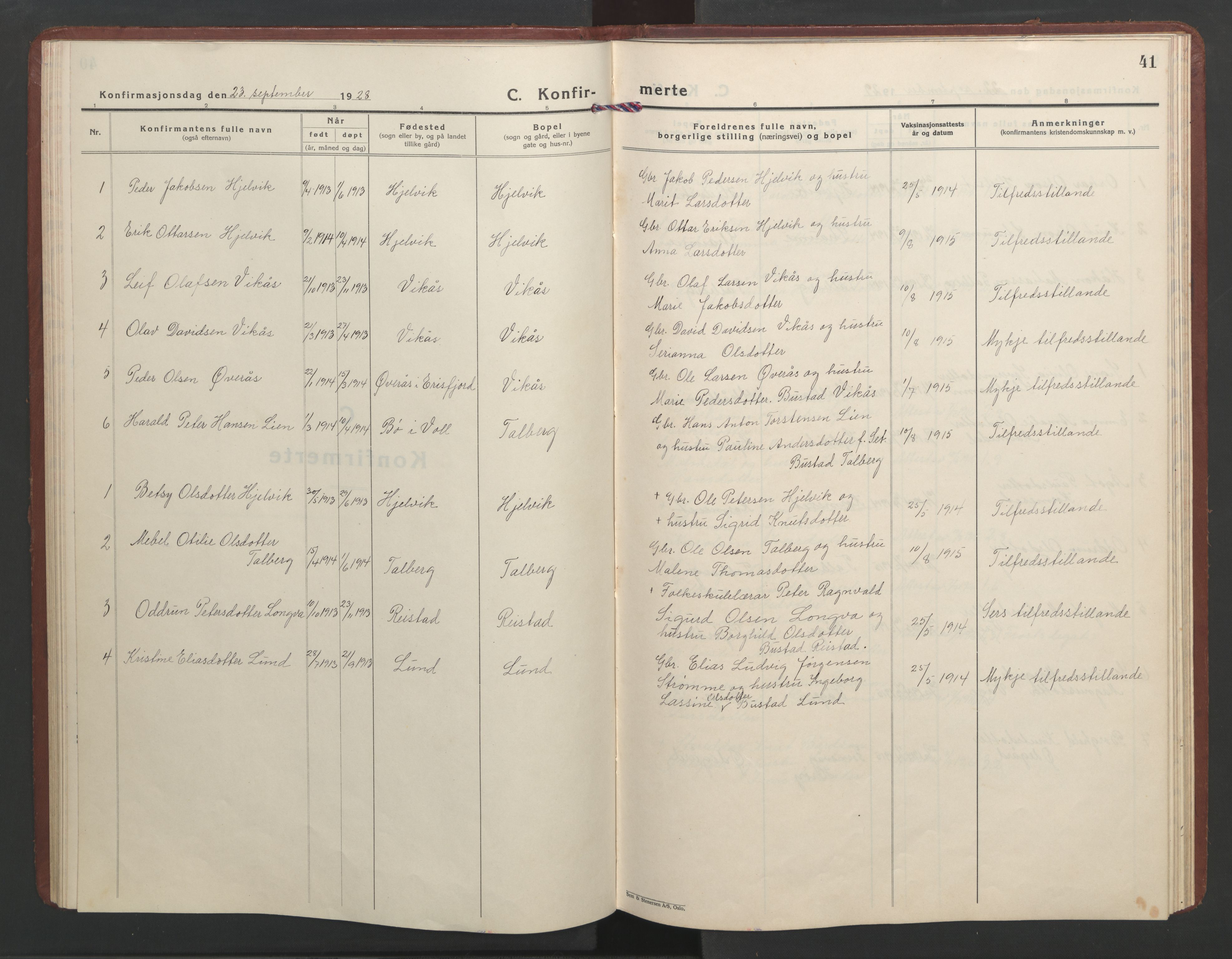 Ministerialprotokoller, klokkerbøker og fødselsregistre - Møre og Romsdal, AV/SAT-A-1454/550/L0619: Parish register (copy) no. 550C02, 1928-1967, p. 41