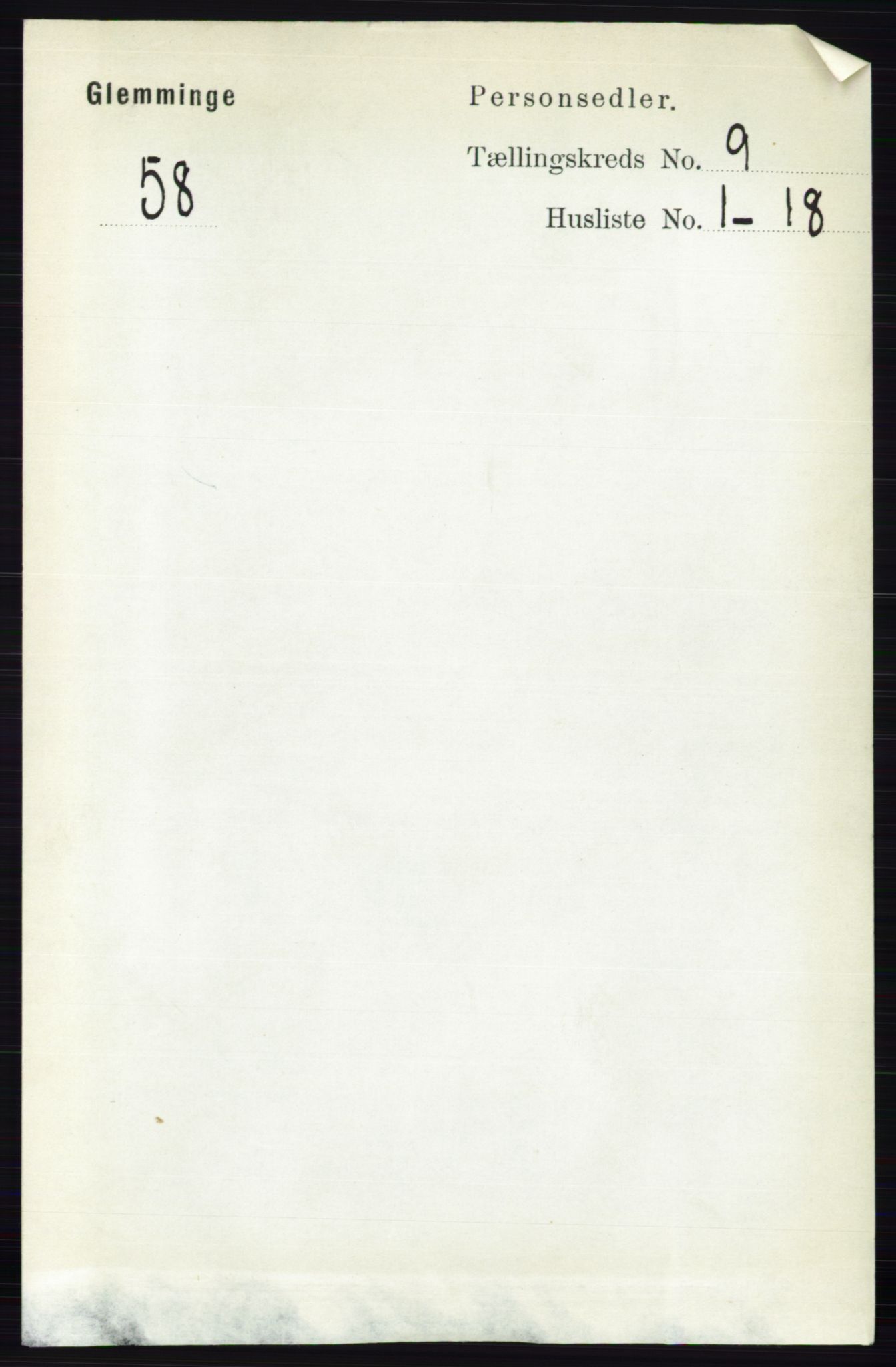 RA, 1891 census for 0132 Glemmen, 1891, p. 9582