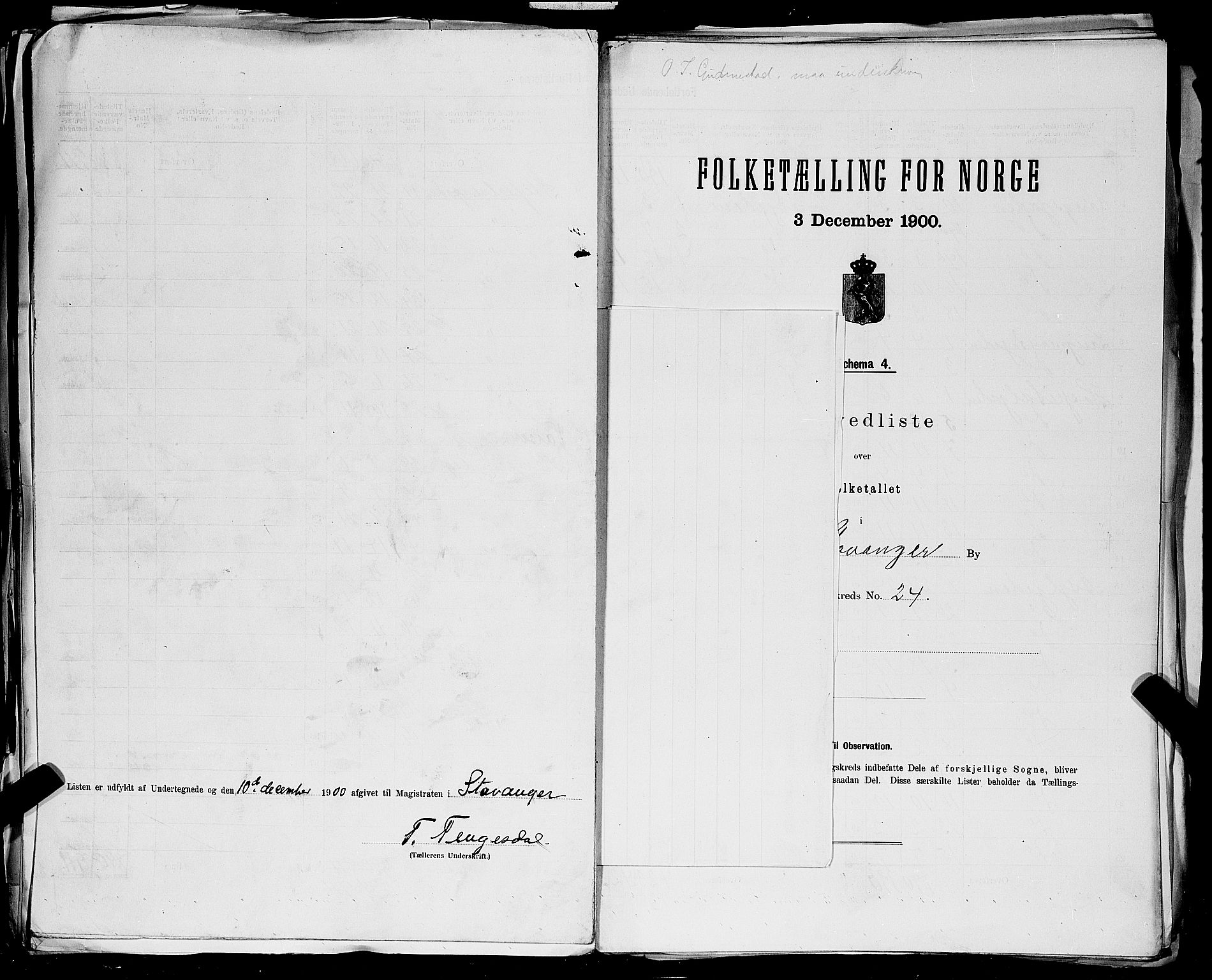 SAST, 1900 census for Stavanger, 1900, p. 172